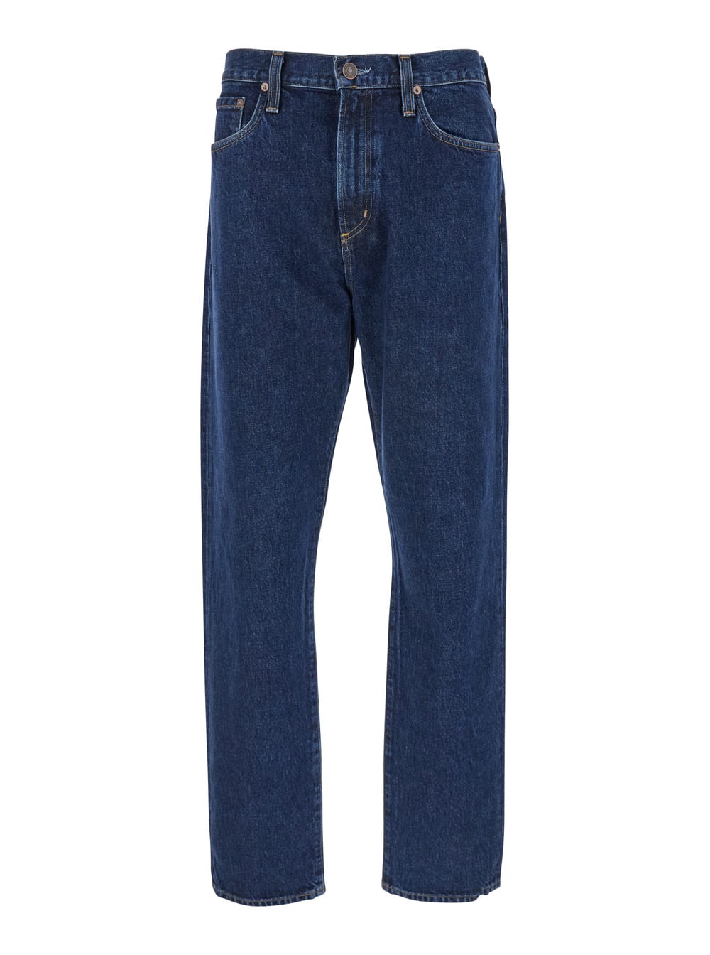 Shop Agolde Blue Five-pocket Jeans In Denim Man