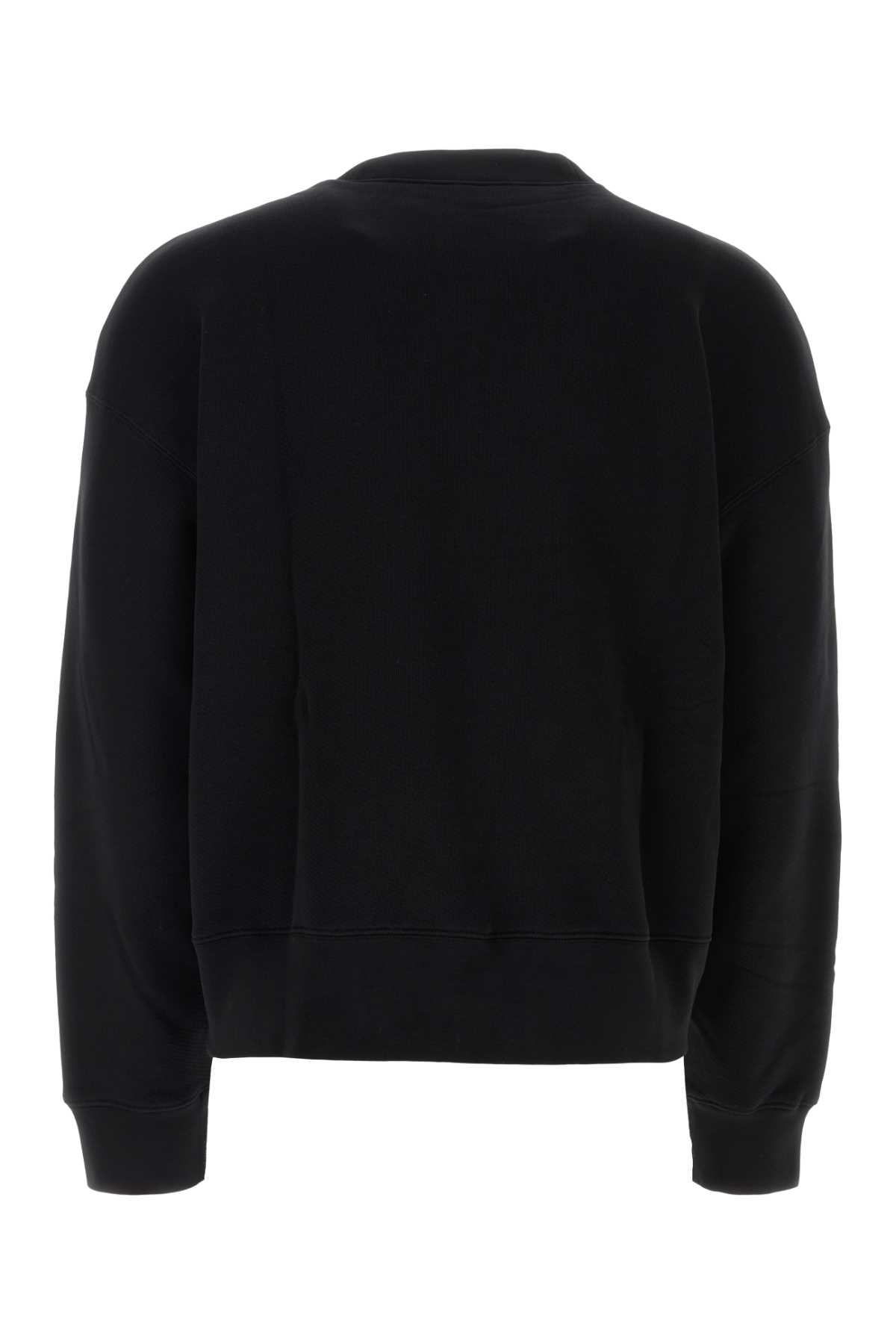 Shop Palm Angels Black Cotton Sweatshirt In Blackwhit
