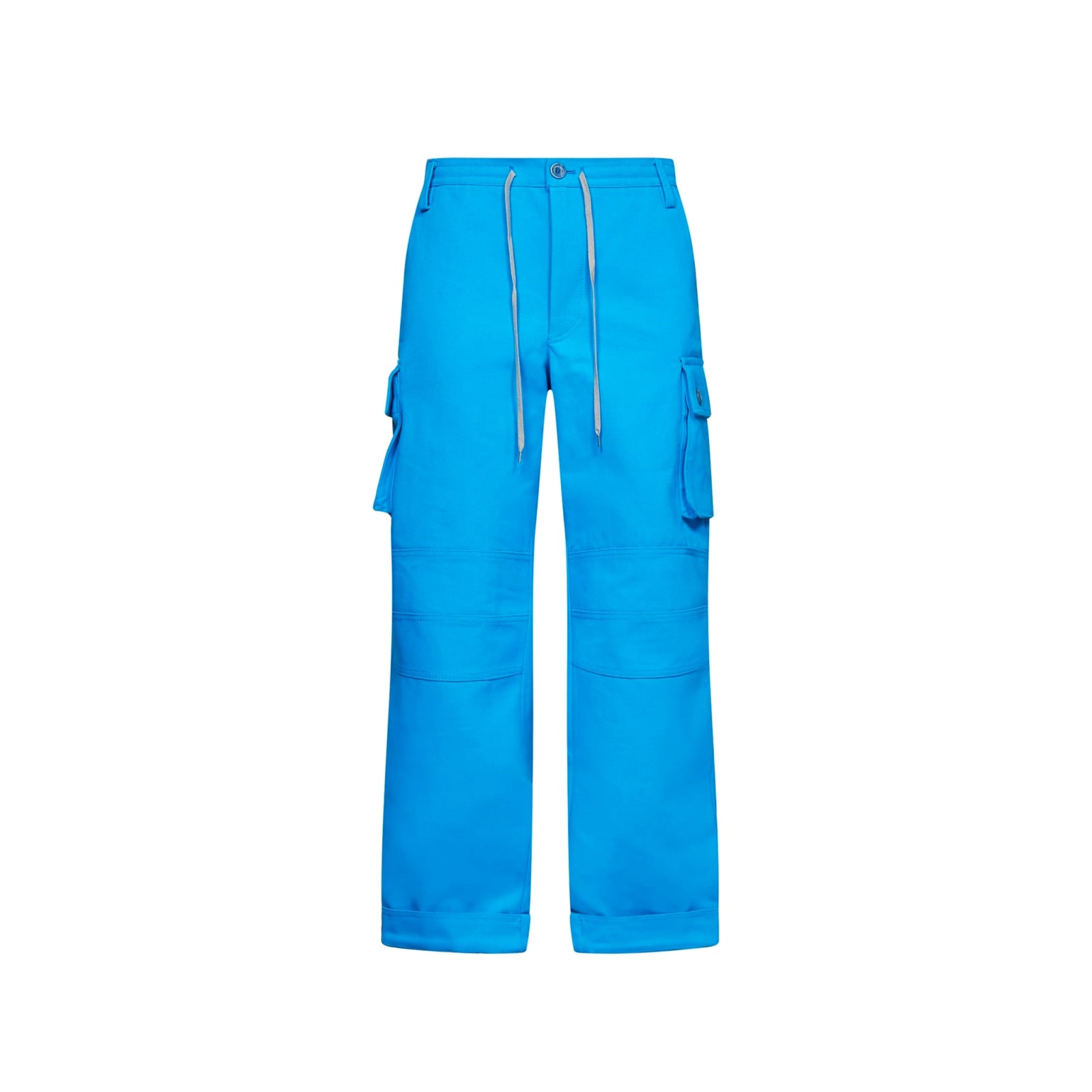 Shop Jacquemus Giardino Cotton Trousers In Blue