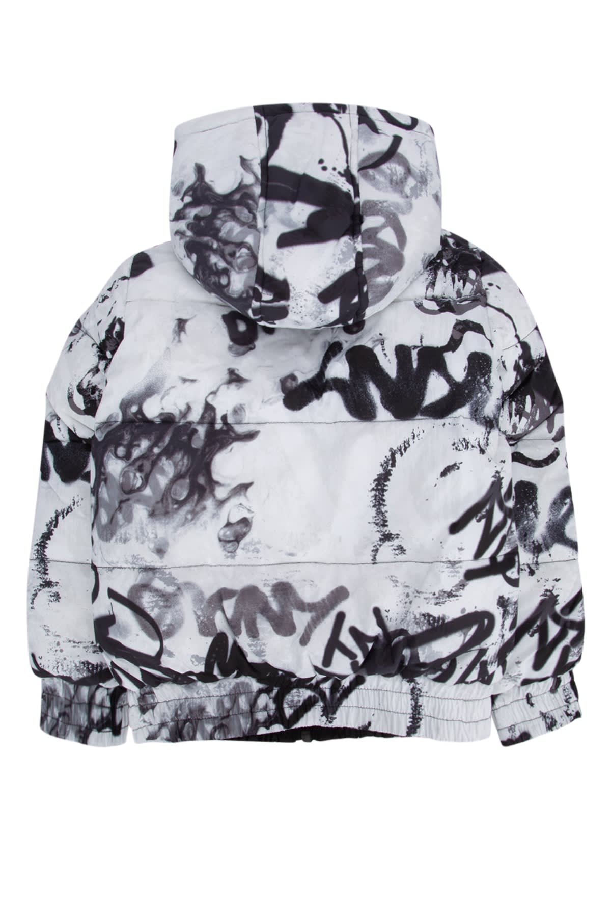 Dkny Reversible Logo-print Puffer Jacket In White