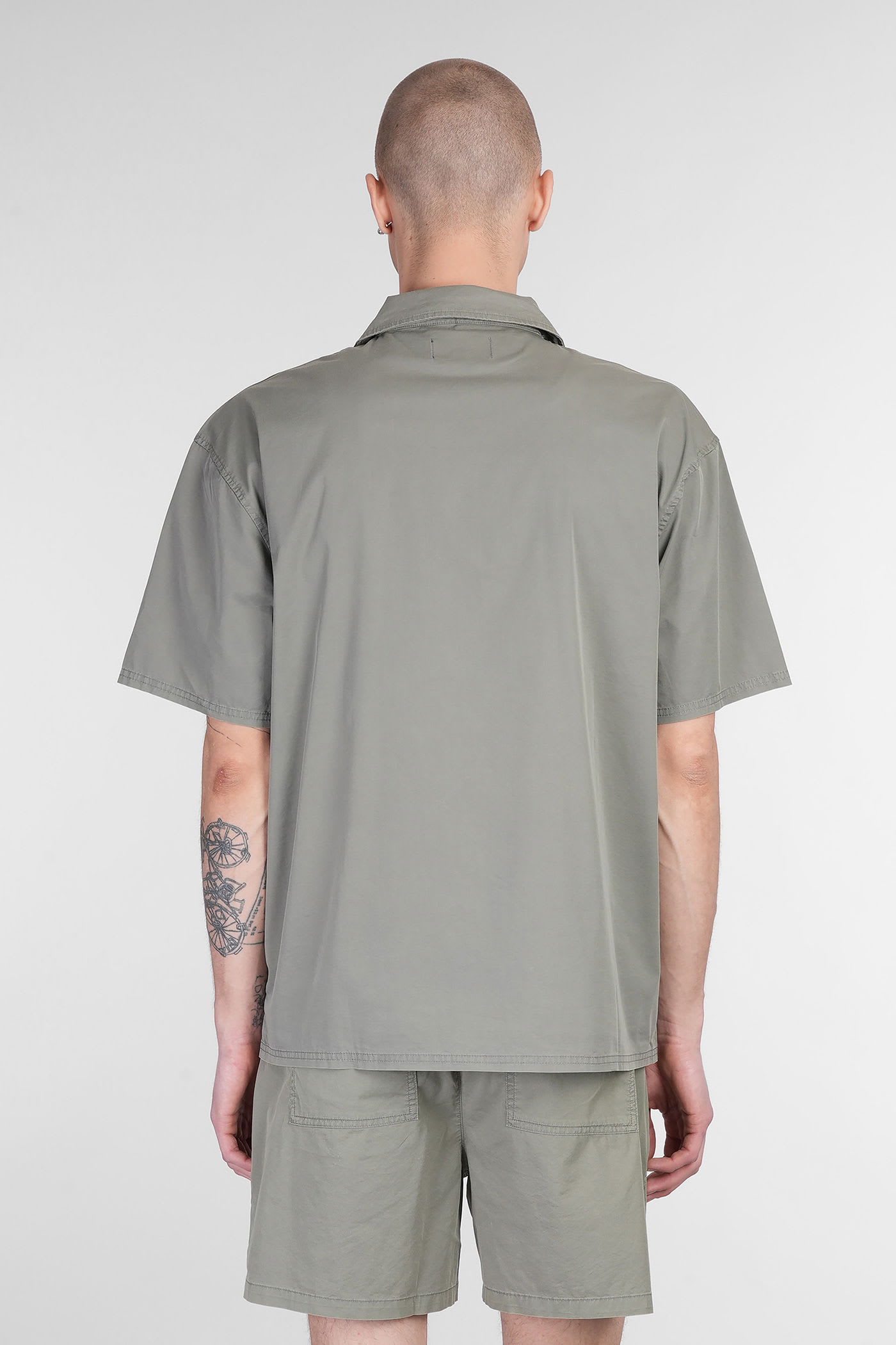 Represent Shirt In Green Cotton In Gray