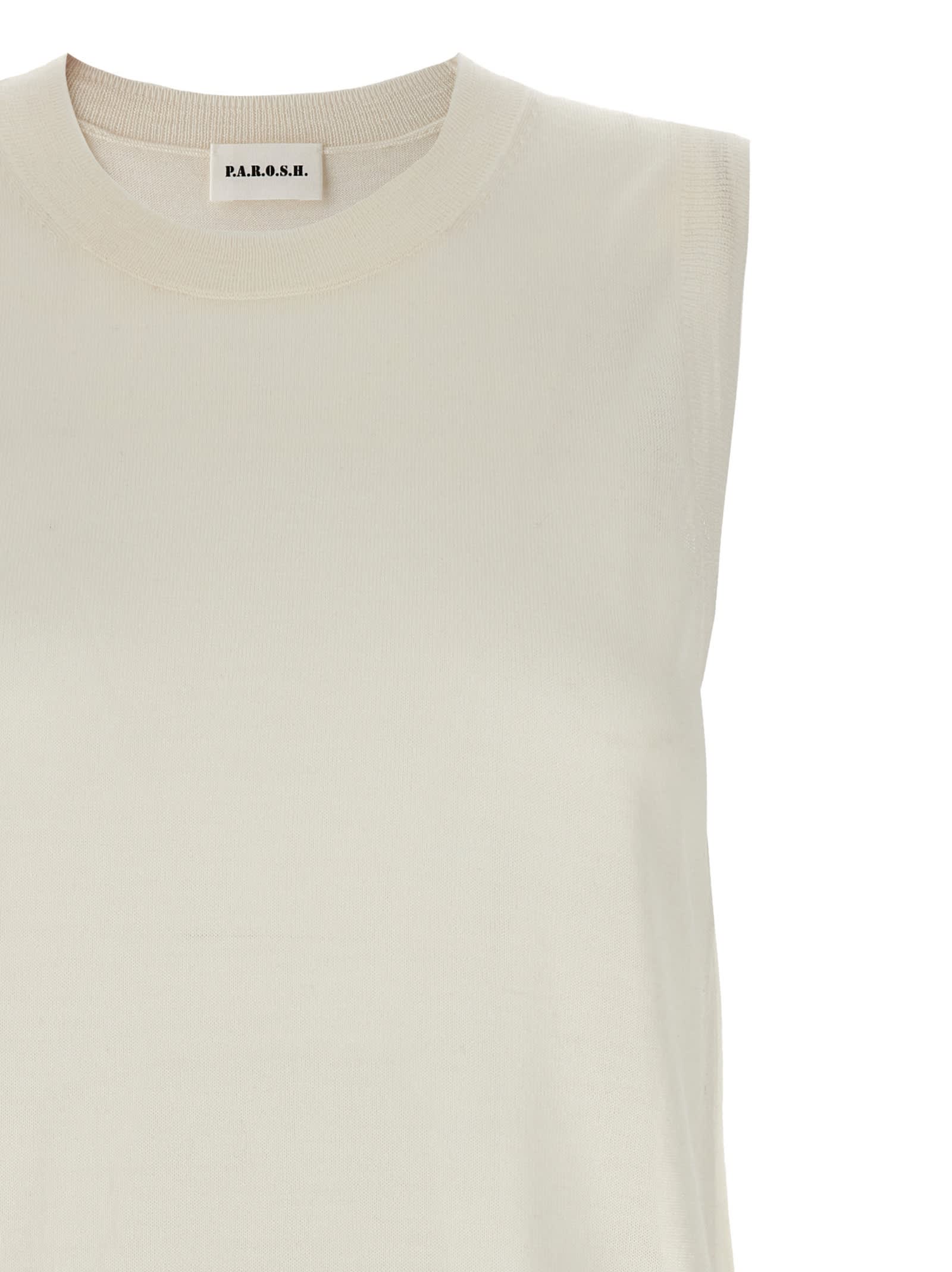 Shop P.a.r.o.s.h Wool Blend Vest In White