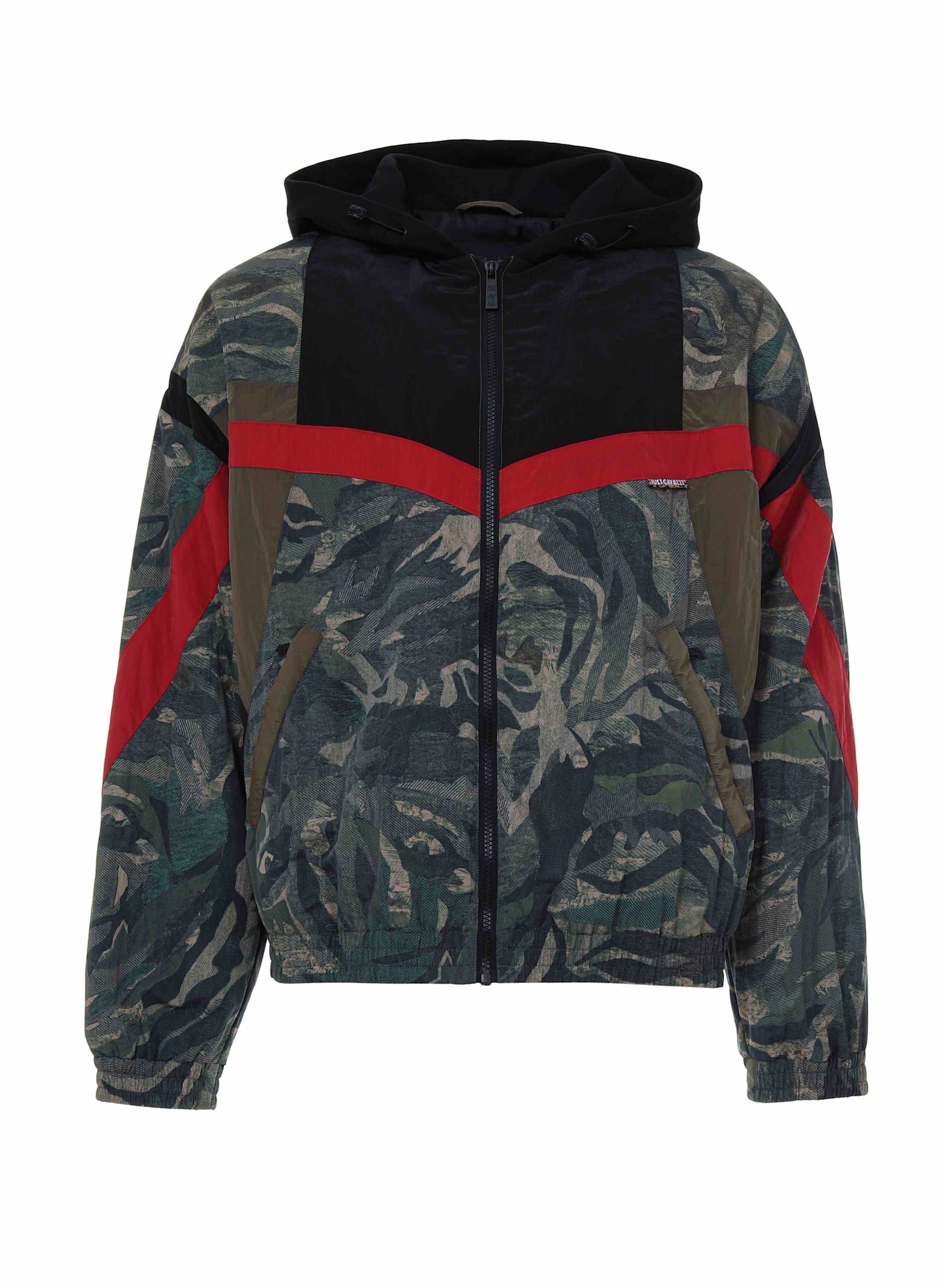 Roberto Cavalli Tiger Camu Print Jacket In Gray