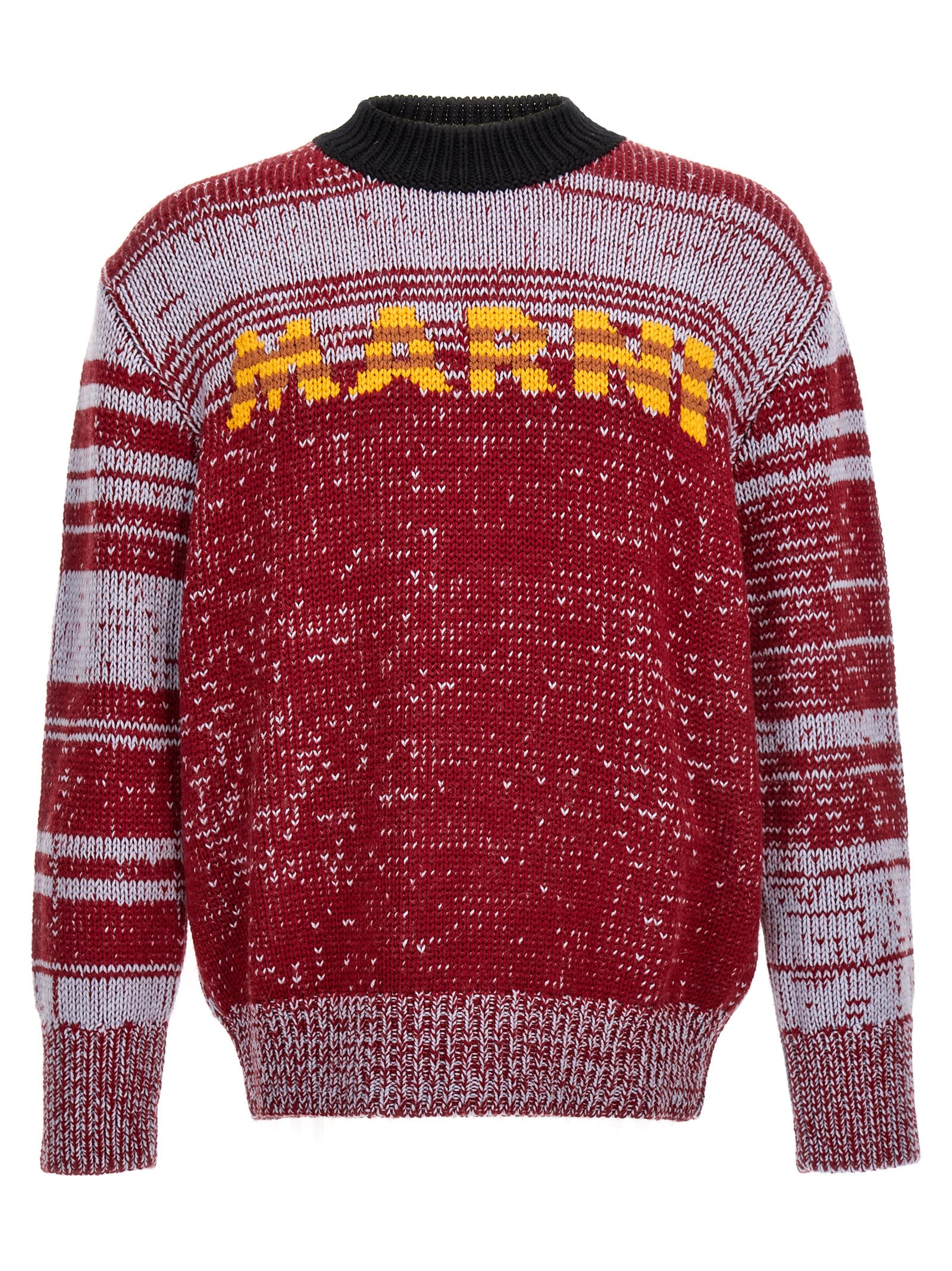 Shop Marni Logo Sweater In Multicolor