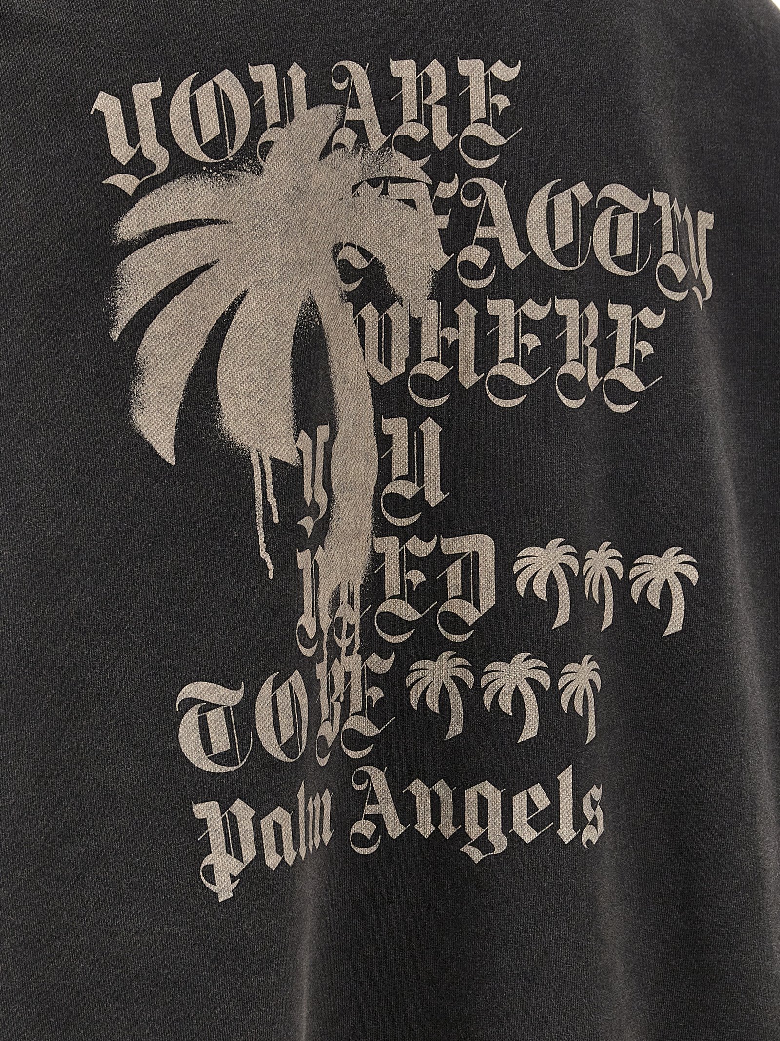 Shop Palm Angels Statement Monogram Hoodie In Black