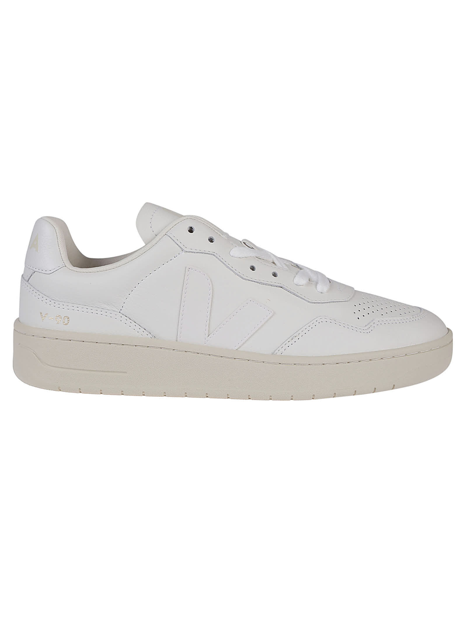 Shop Veja V-90 Sneakers In Extra White