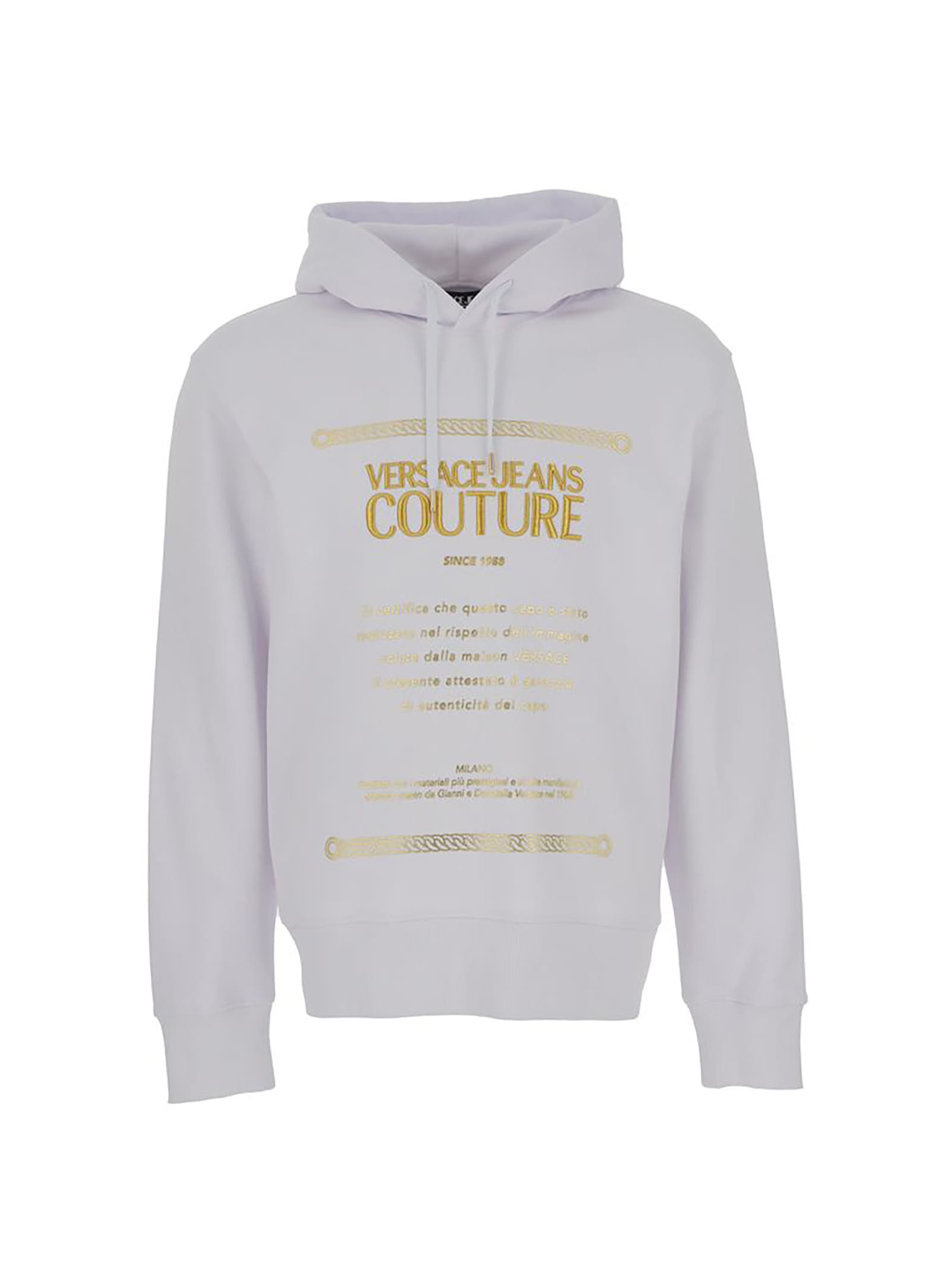 Versace Jeans Couture Sweatshirtcotton Raised Neck Brand Name Front