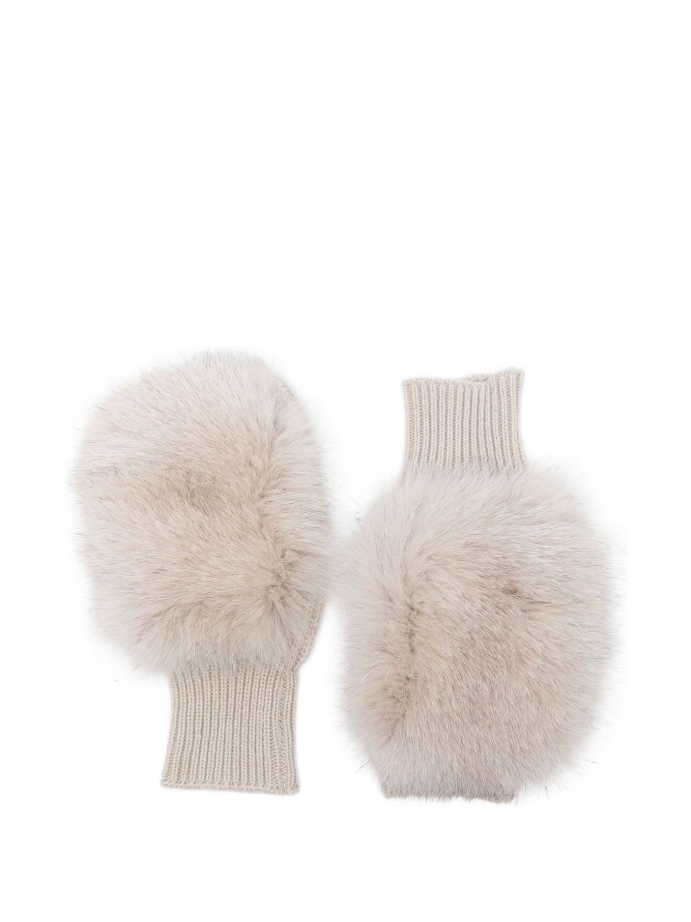 Alpo Natural Fingerless Gloves In White