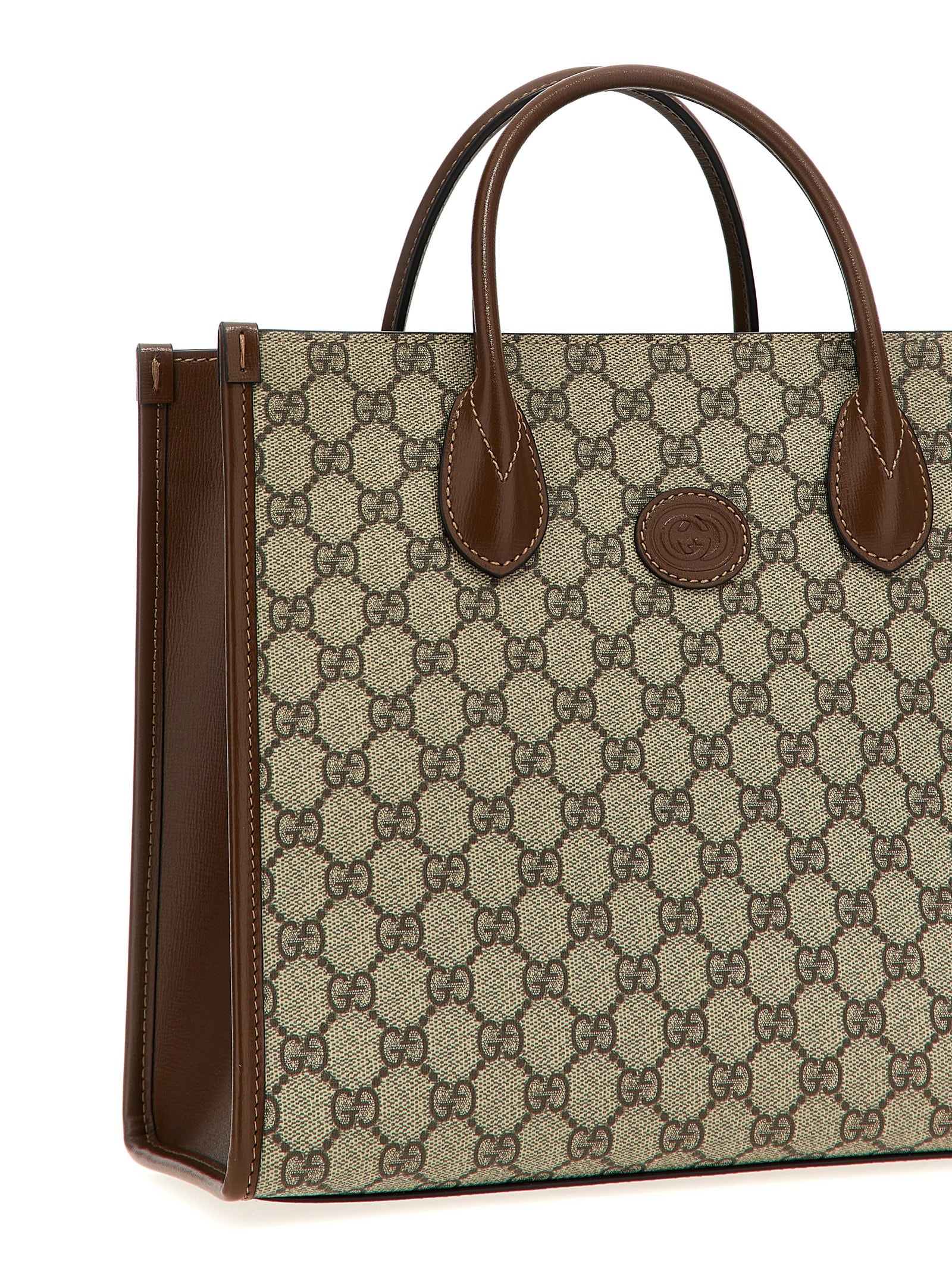 Shop Gucci Small Gg Shopping Bag In Beige