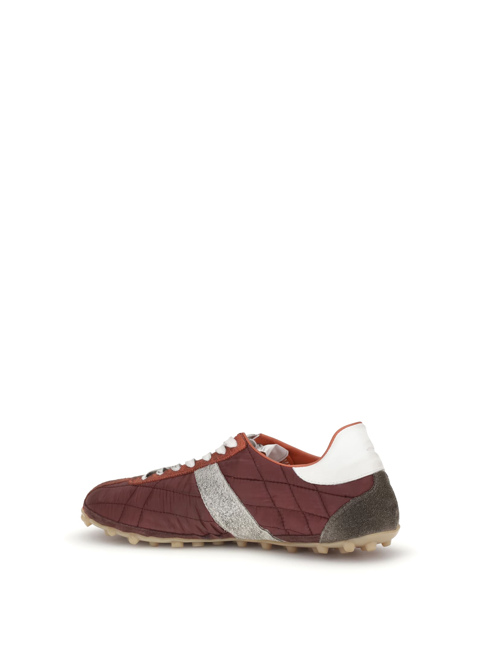 Maison Margiela Sprinters Leather And Suede-trimmed Nylon Sneakers In Burgundy