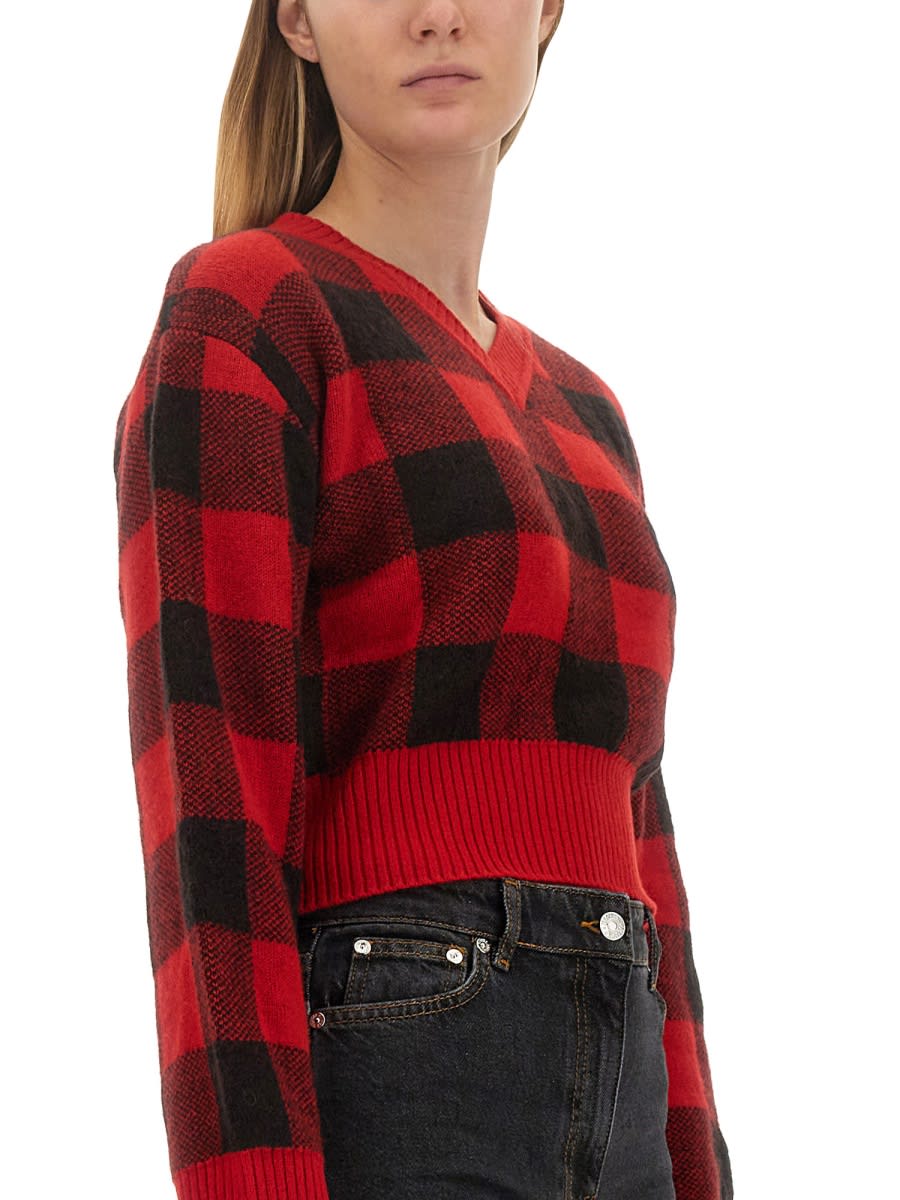 Moschino V-neck Sweater In Red