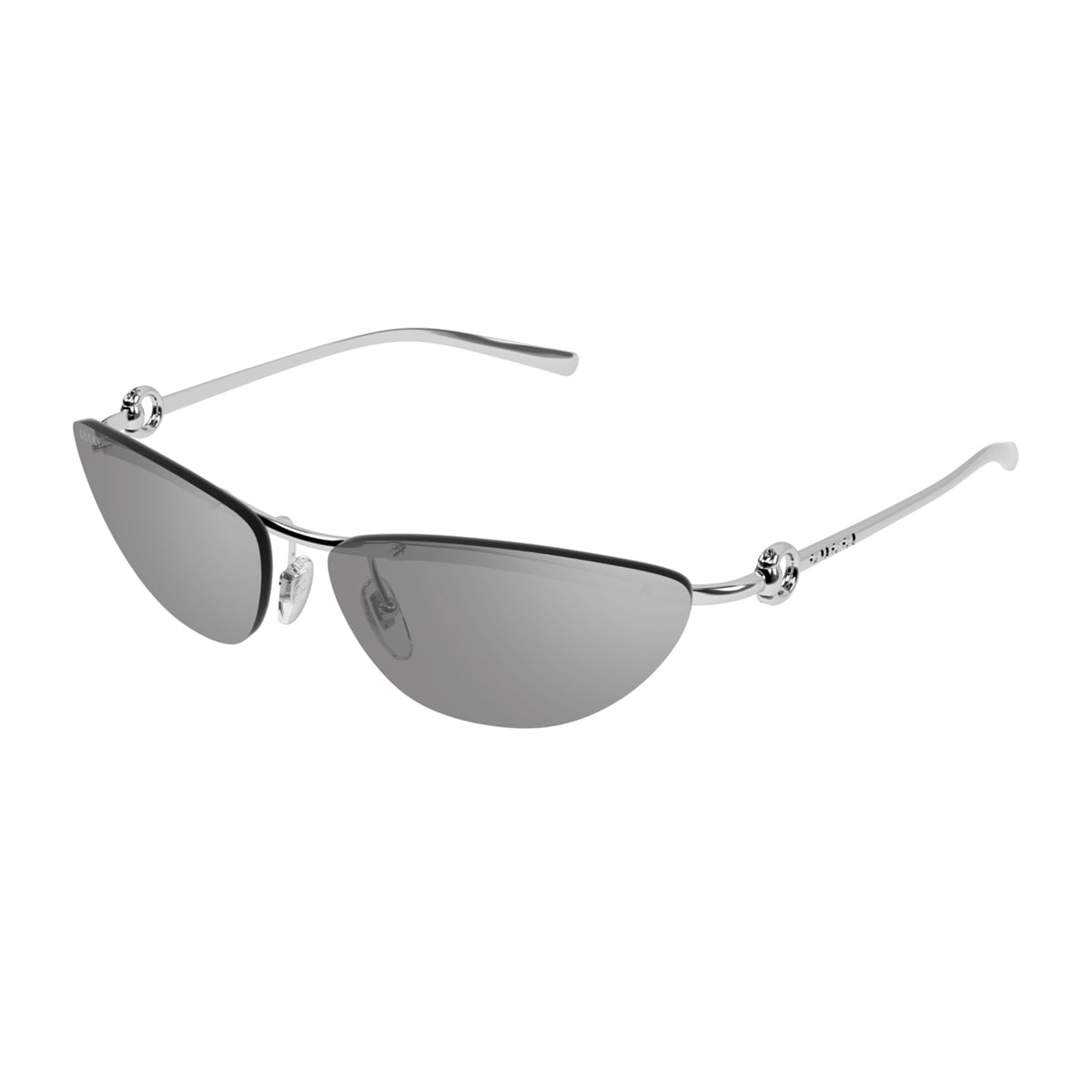 Shop Gucci Gg1701s Linea Horsebit 002 Silver Grey Sunglasses In Argento