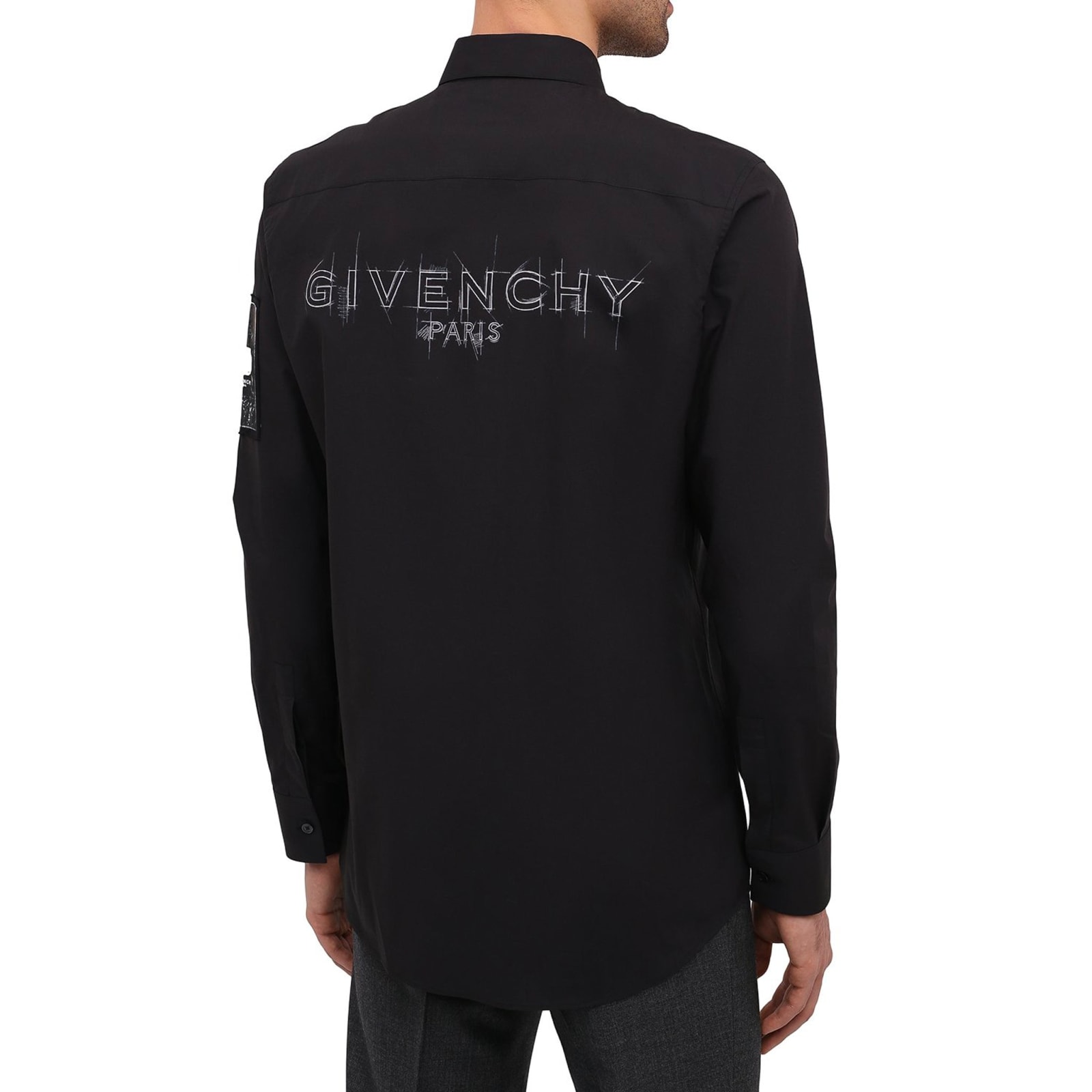 Shop Givenchy Patch Logo Shirt In Black