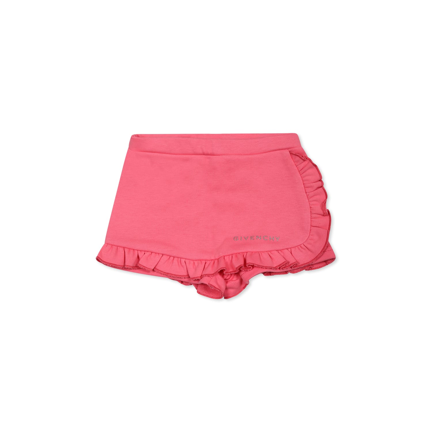 Givenchy Fuchsia Shorts For Baby Girl With Logo In Pink