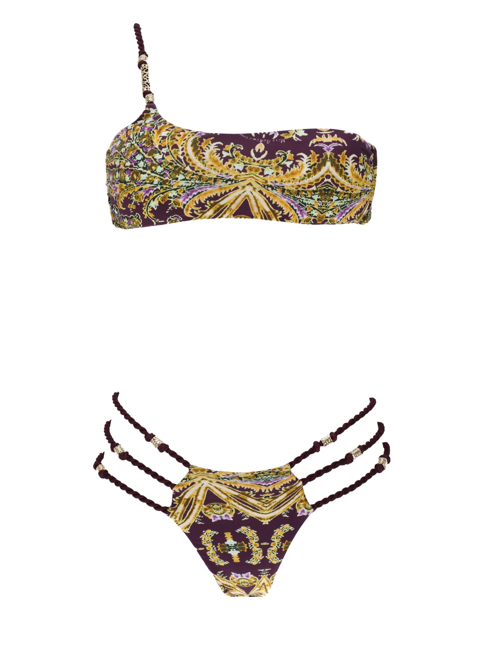 Miss Bikini One-shouder Bikini With Golden Details