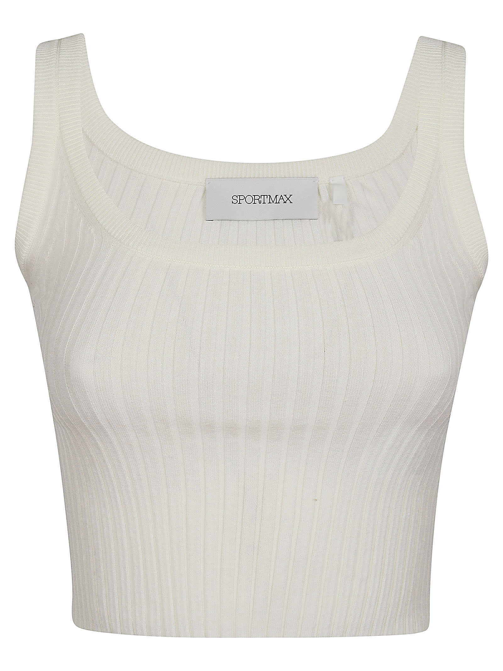 Shop Sportmax Papilla Maglia-canottiera-top In Bianco