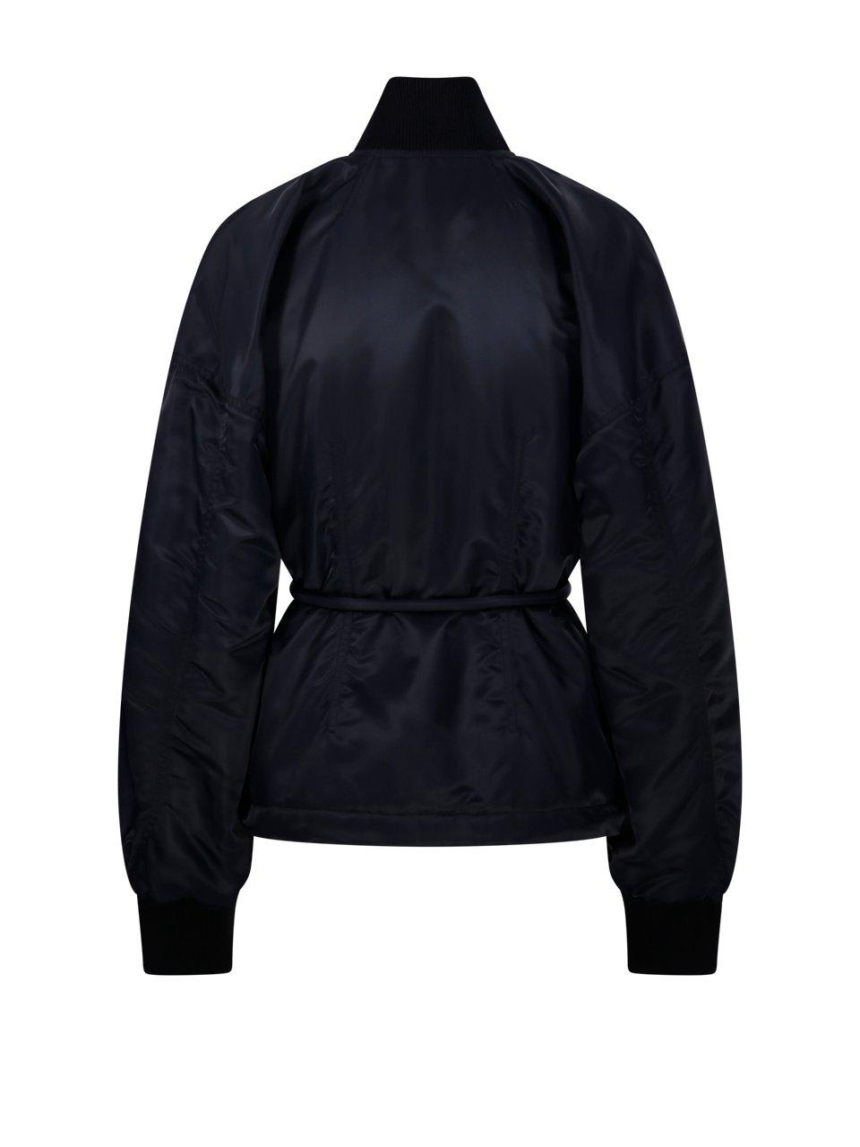 Sportmax Zebu Hourglass Pufer Jacker Eco Leather Belt Coats Black In Black