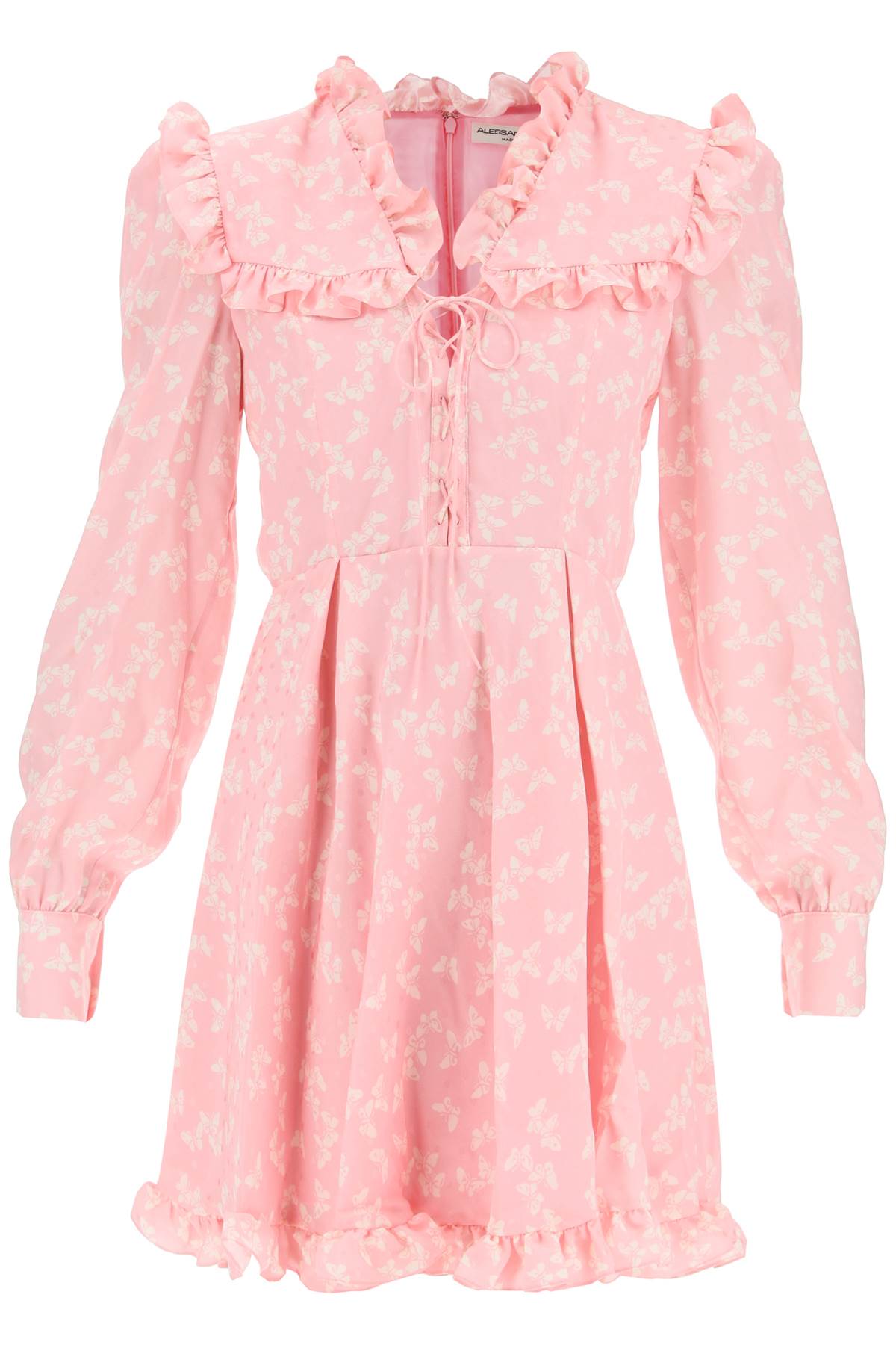 Shop Alessandra Rich Butterfly Short Dress In Light Pink (white)