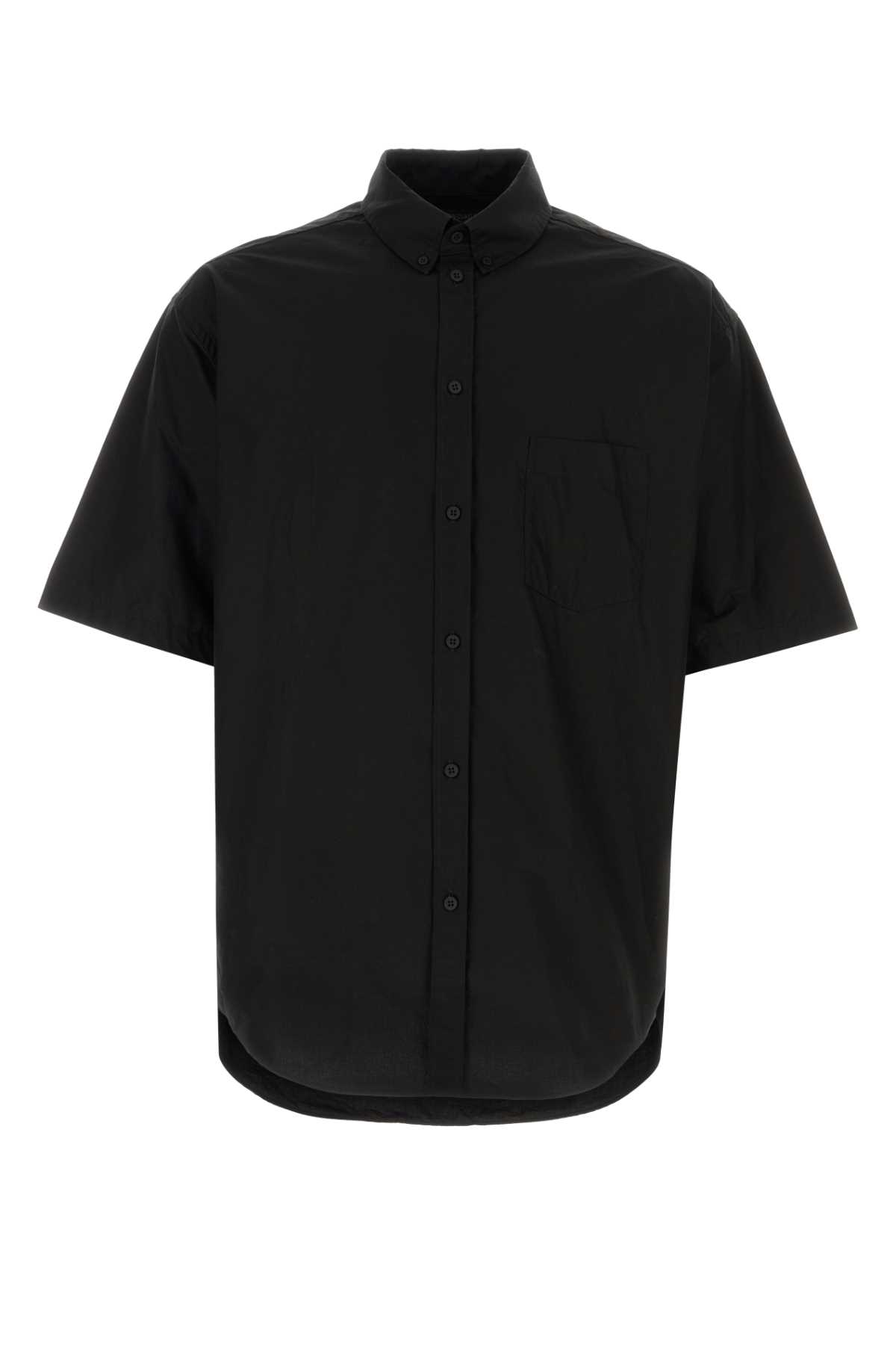Black Poplin Oversize Shirt