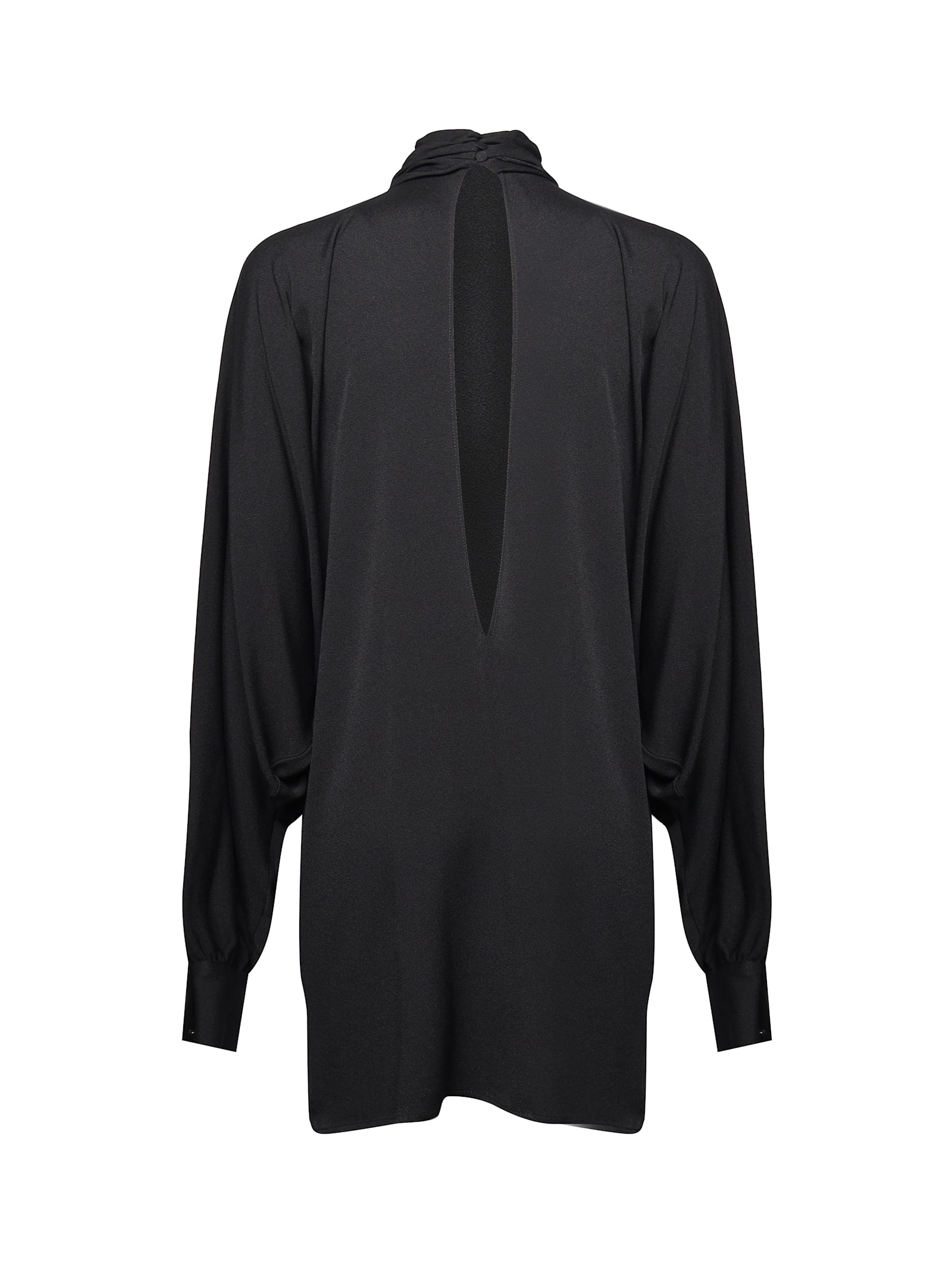 Nineminutes High-neck Wide-sleeve Dress In Black