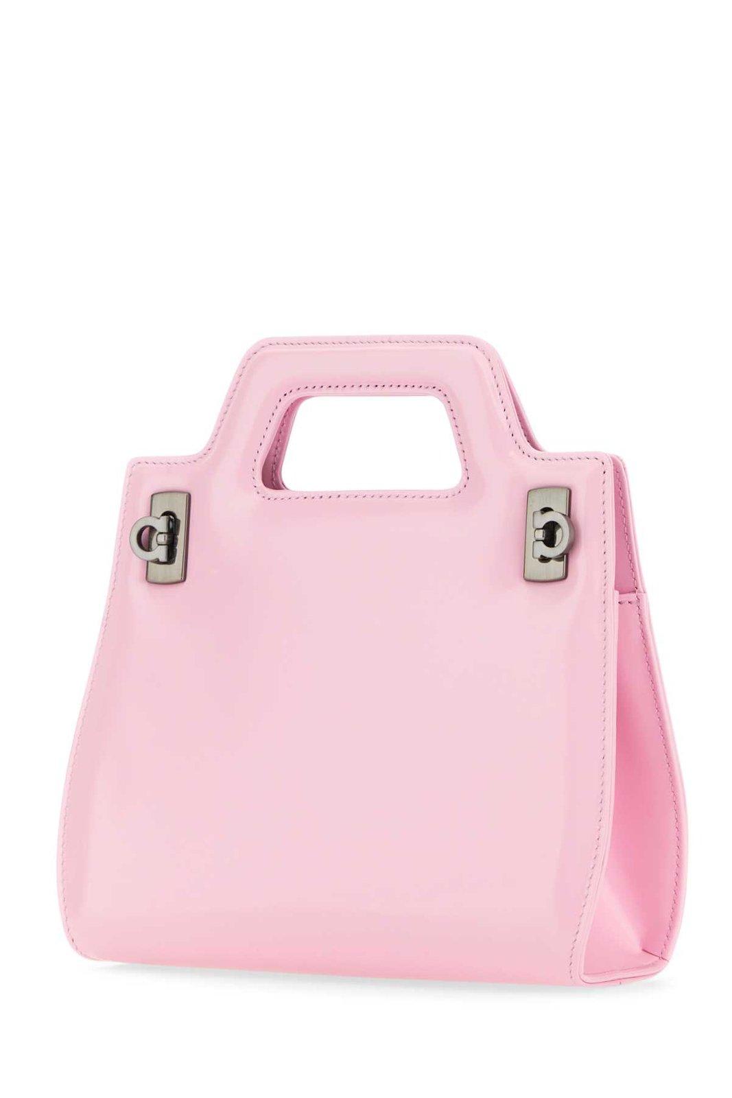 Shop Ferragamo Wanda Mini Top Handle Bag In Rosa