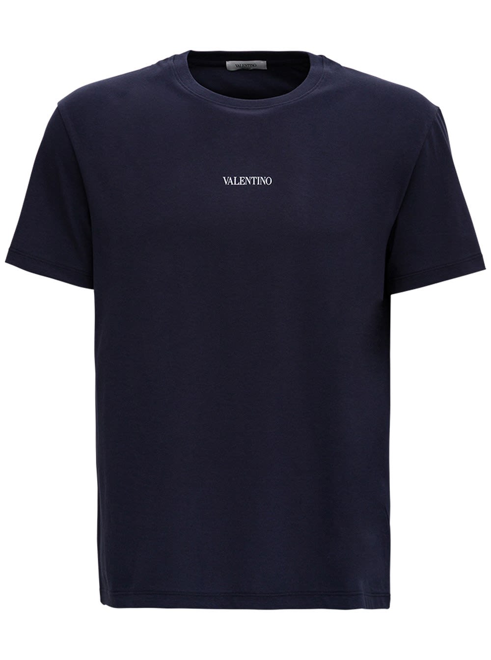 Valentino Blue Cotton T-shirt With Logo