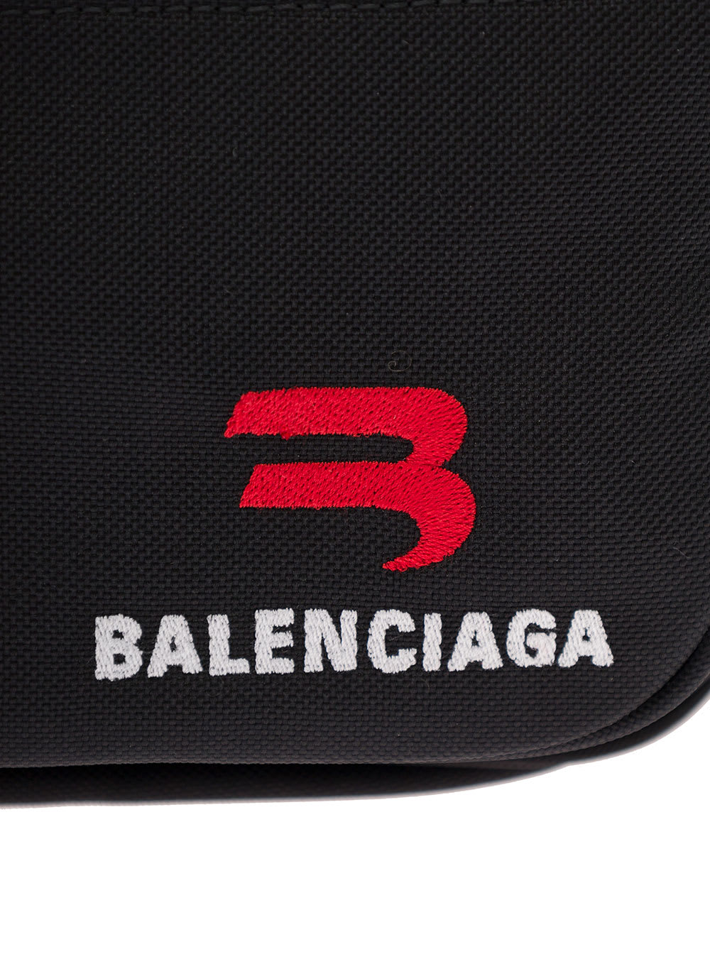 BALENCIAGA EXPLORER BLACK NYLON BELT BAG WITH LOGO BALENCIAGA MAN 
