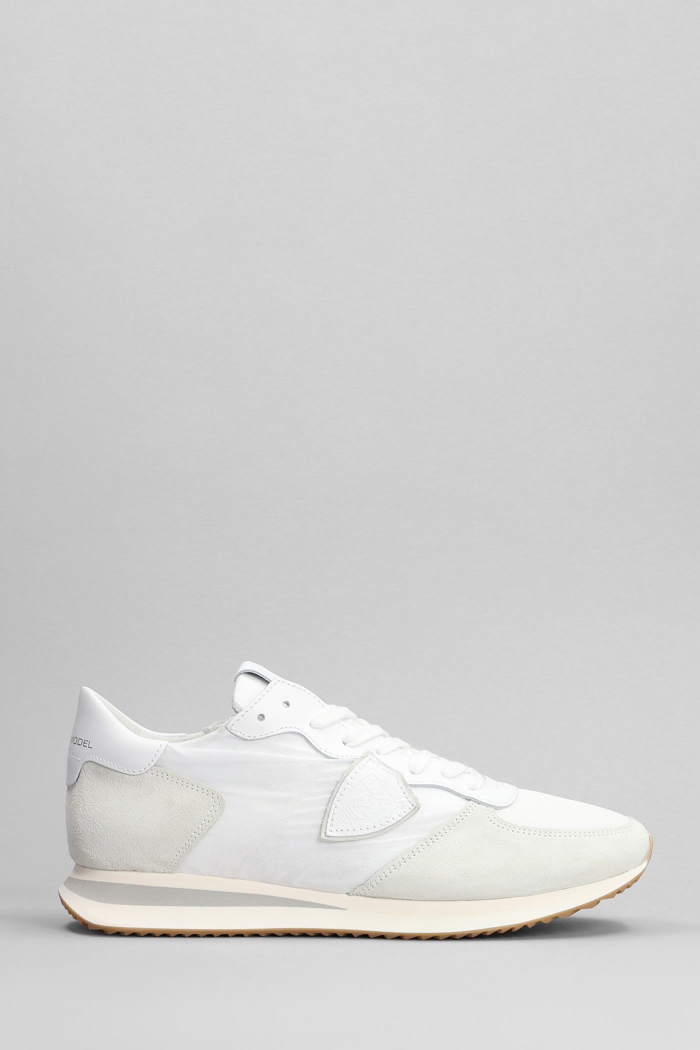 Trpx Low Sneakers In White Suede And Fabric