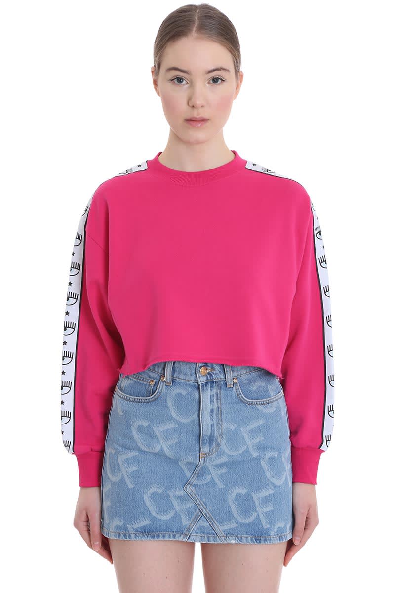 CHIARA FERRAGNI SWEATSHIRT IN FUXIA COTTON,11241622