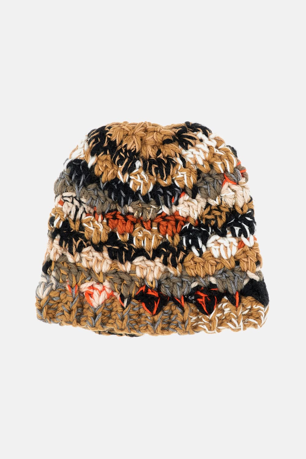 Exquisite J Striped Wool Beanie In Brown