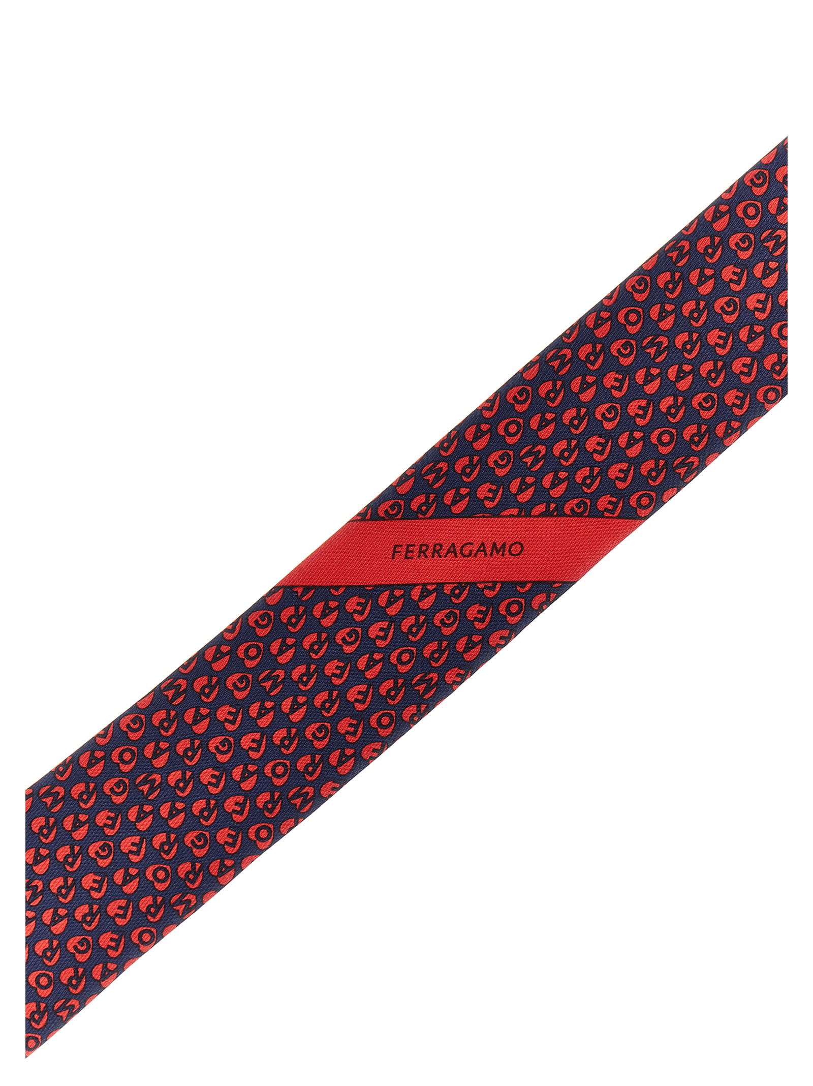 Shop Ferragamo Printed Tie In Multicolor