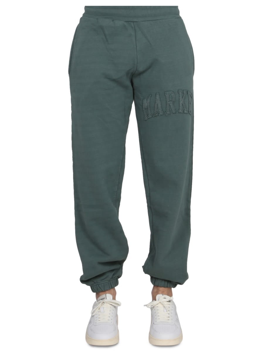 Shop Market Pants With Applied Logo In Green