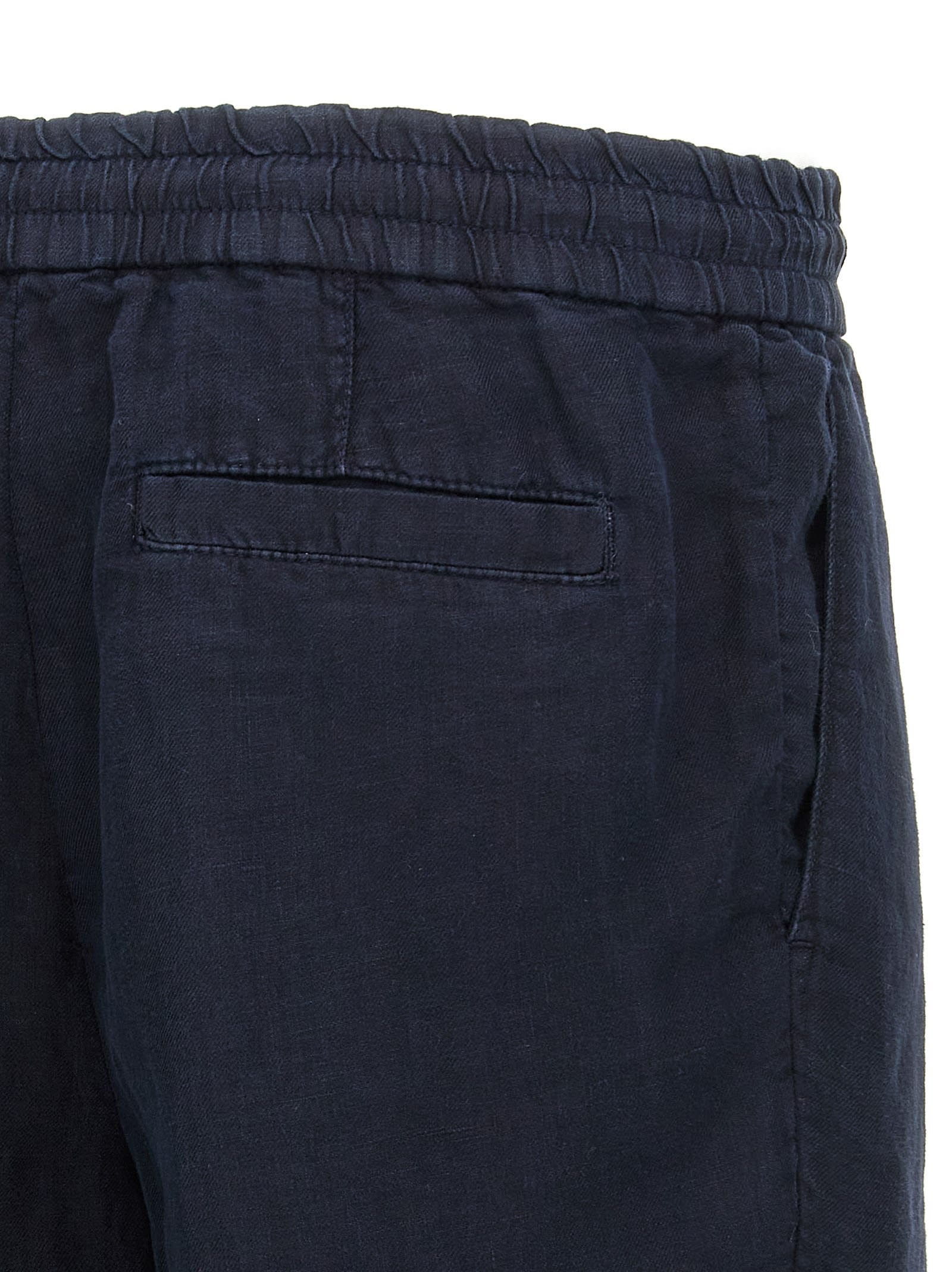 Brunello Cucinelli Garment Dyed Linen Gabardine Bermuda Shorts With Drawstring And Darts In Blue
