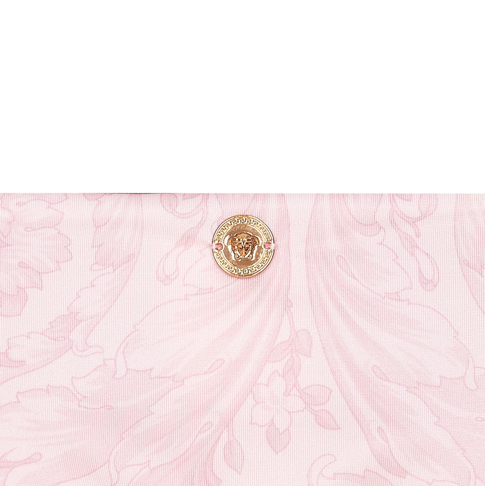 Shop Versace Barocco Print Swim Slip In Pink