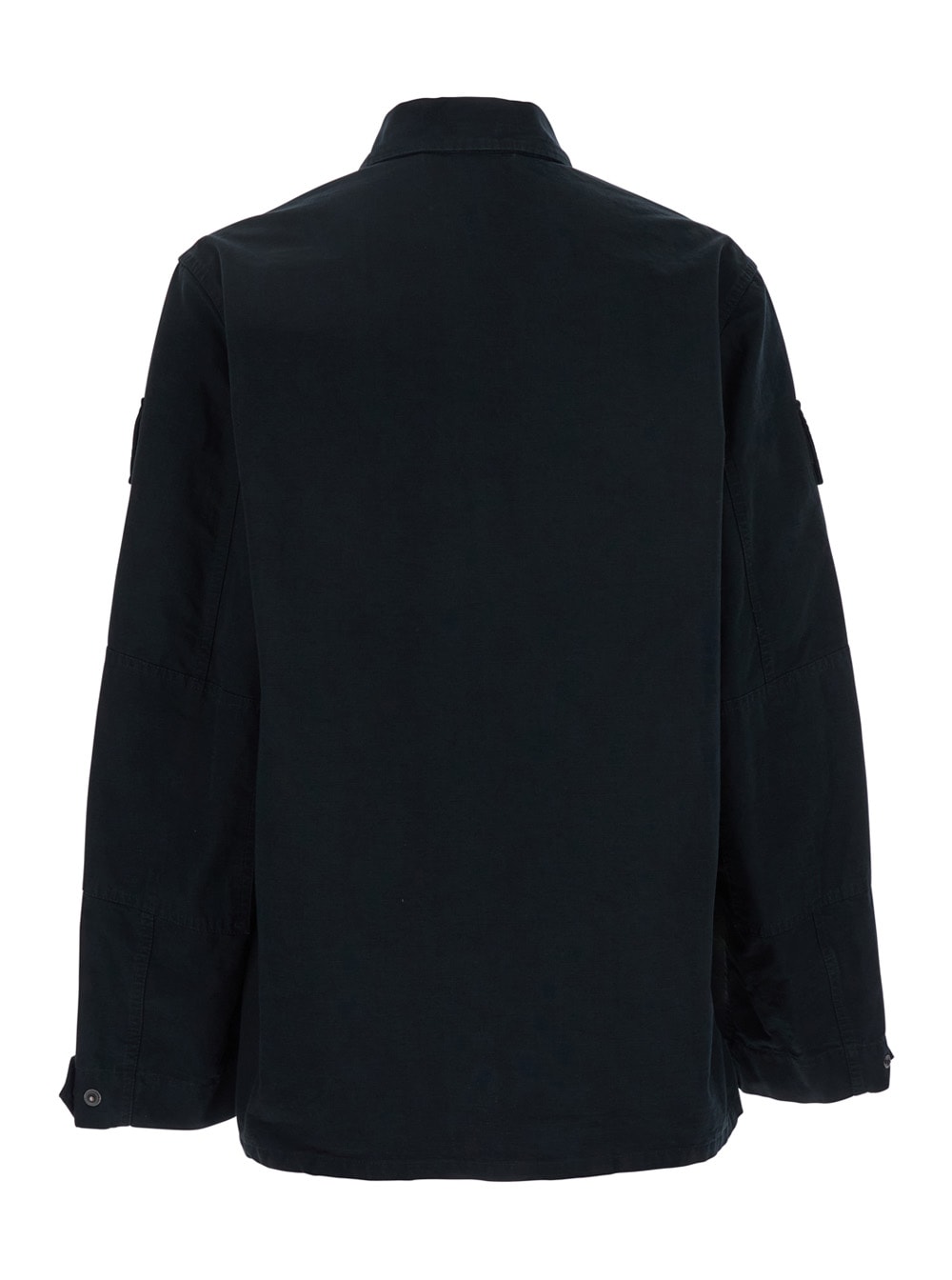 Balenciaga Dark Gray Shirt With Patched Chest Pockets In Ripstop Cotton Man In Grey