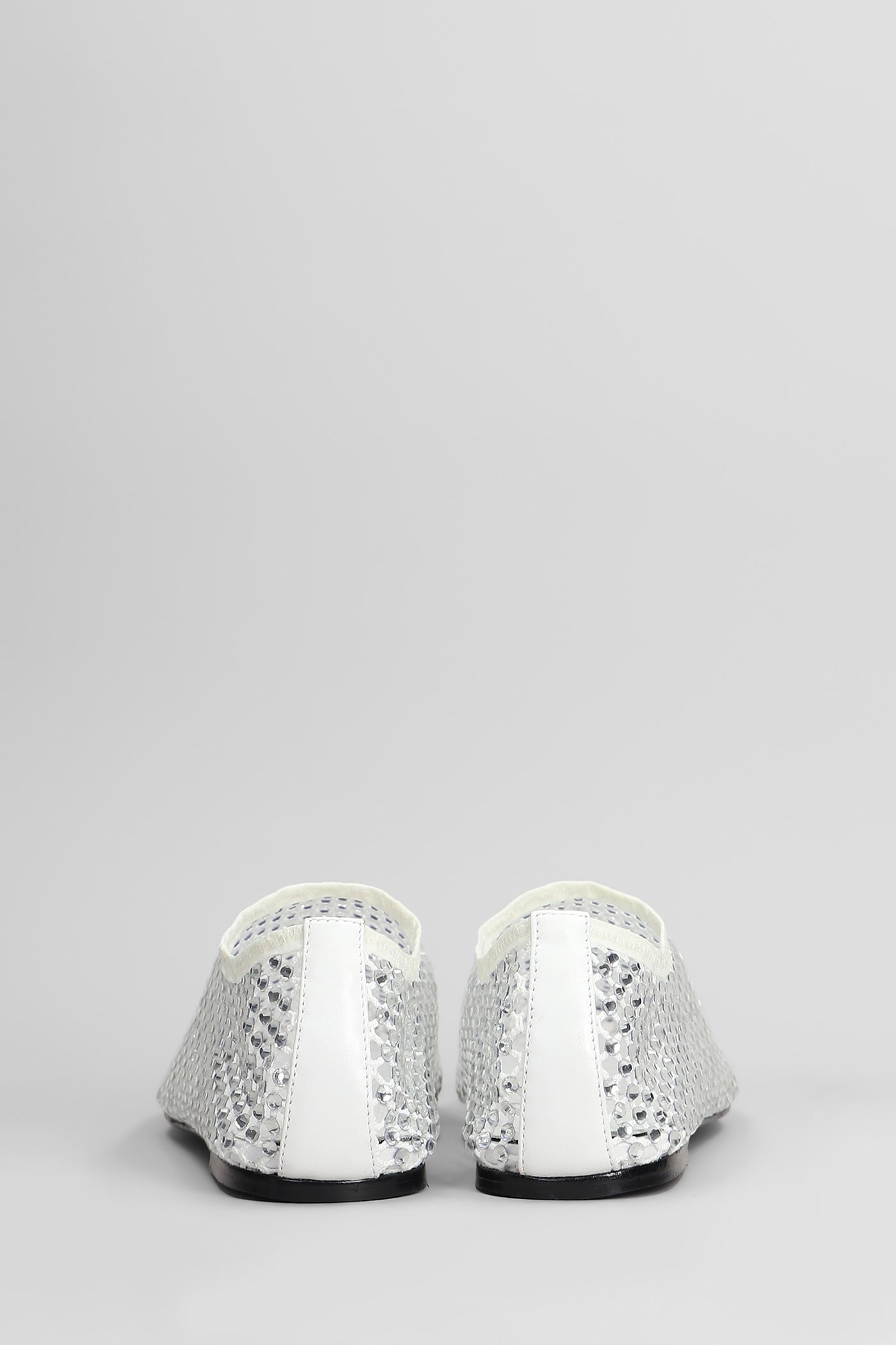 Shop Strategia Ballet Flats In White Leather