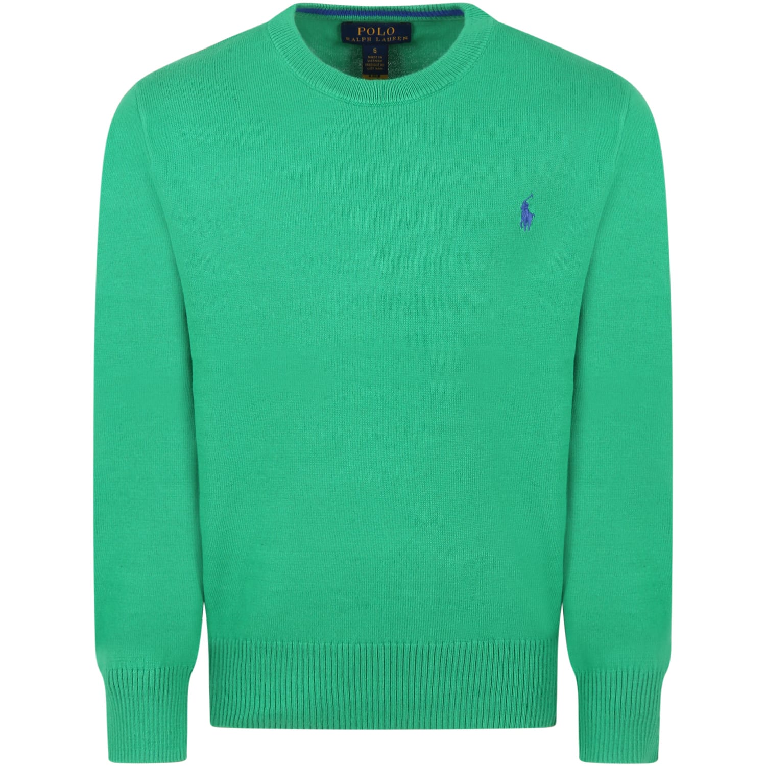 Ralph Lauren Green Sweater For Boy With Blue Pony