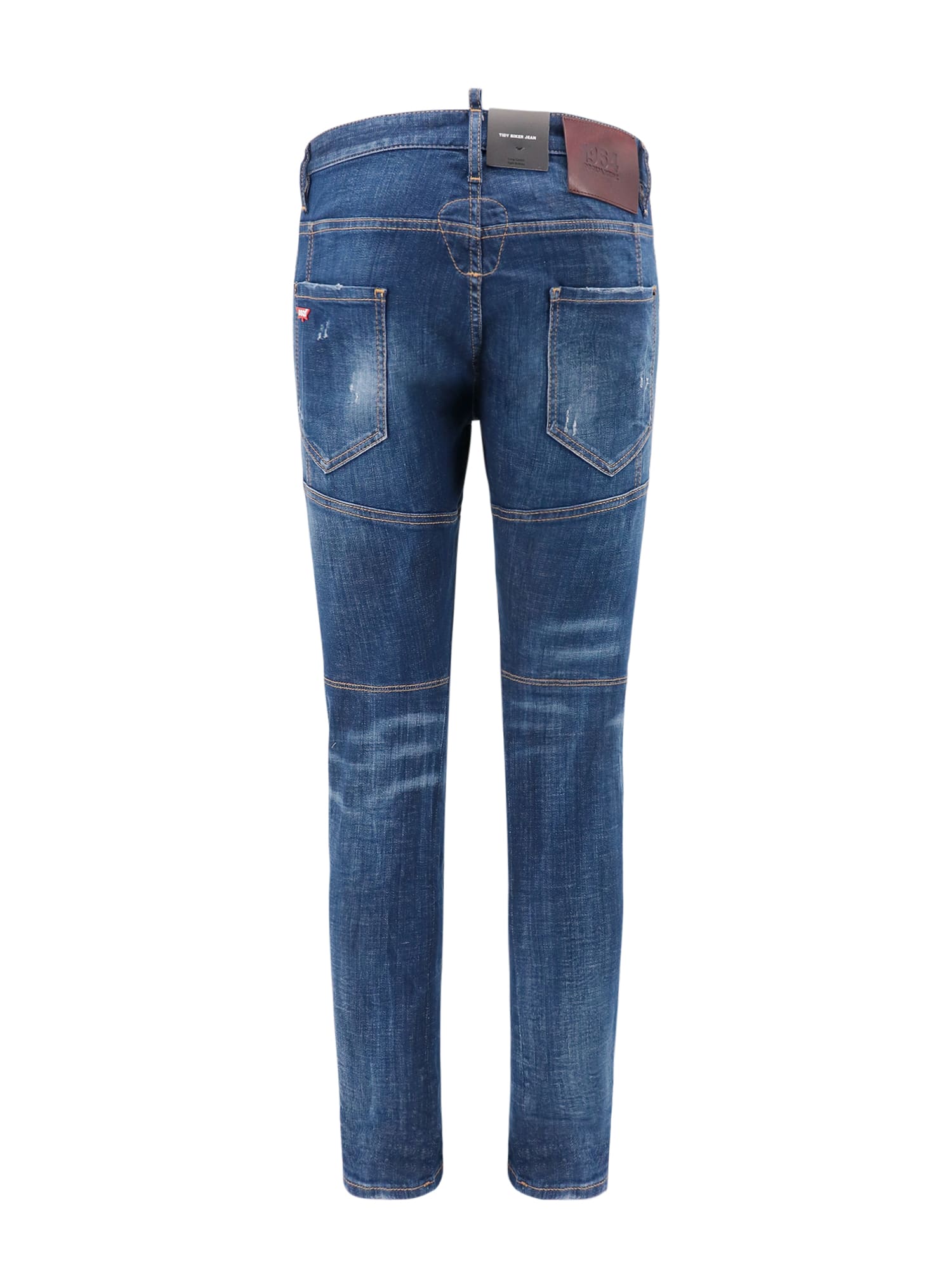 Dsquared2 Blue Slim Jeans With Rips And Bleach Effect In Cotton Blend Denim Man In Denim