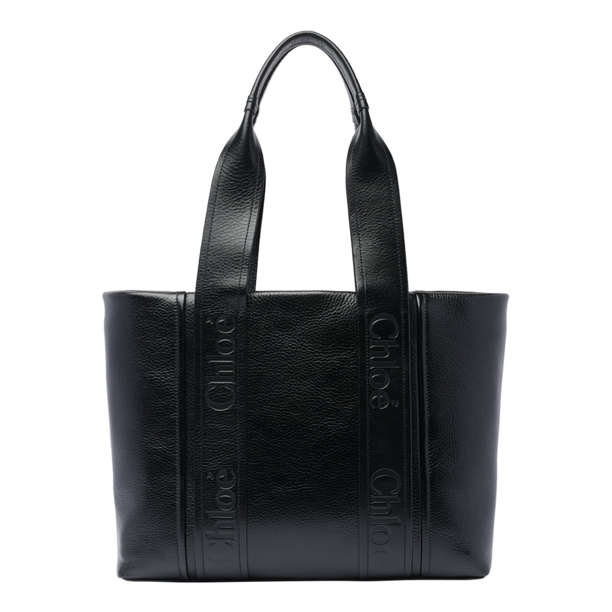 Shop Chloé Woody Medium Tote Bag In Black