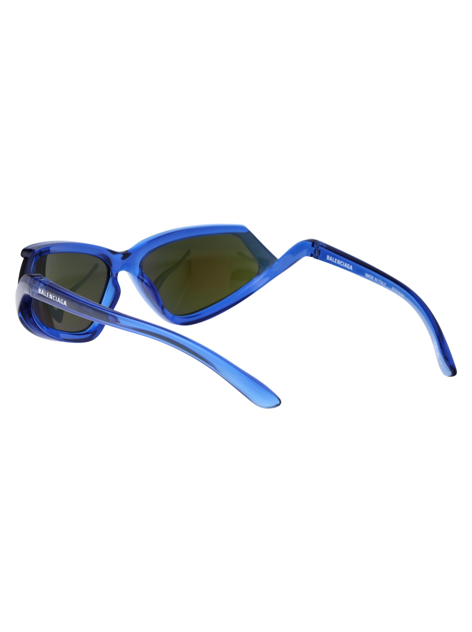 Shop Balenciaga Bb0289s Sunglasses In 004 Blue Blue Violet