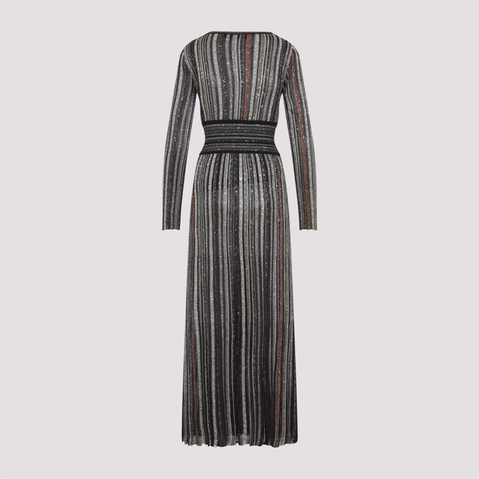 Missoni Sequined Striped Gown In Gray