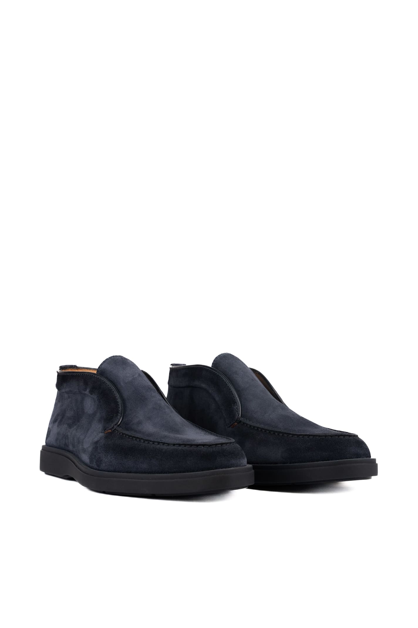 Shop Santoni Suede Boots In New Oceano