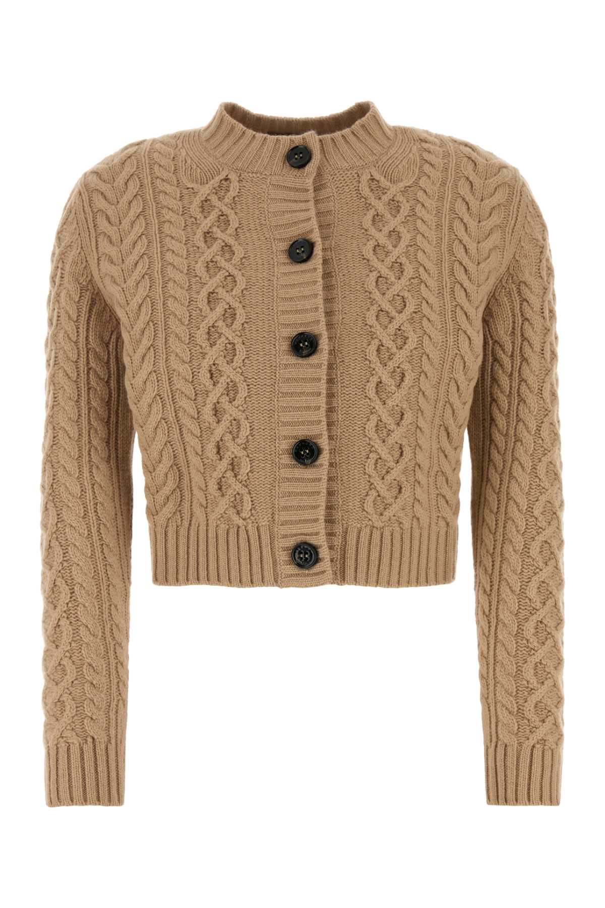 Shop Weekend Max Mara Camel Wool Afoso Cardigan In Cammello