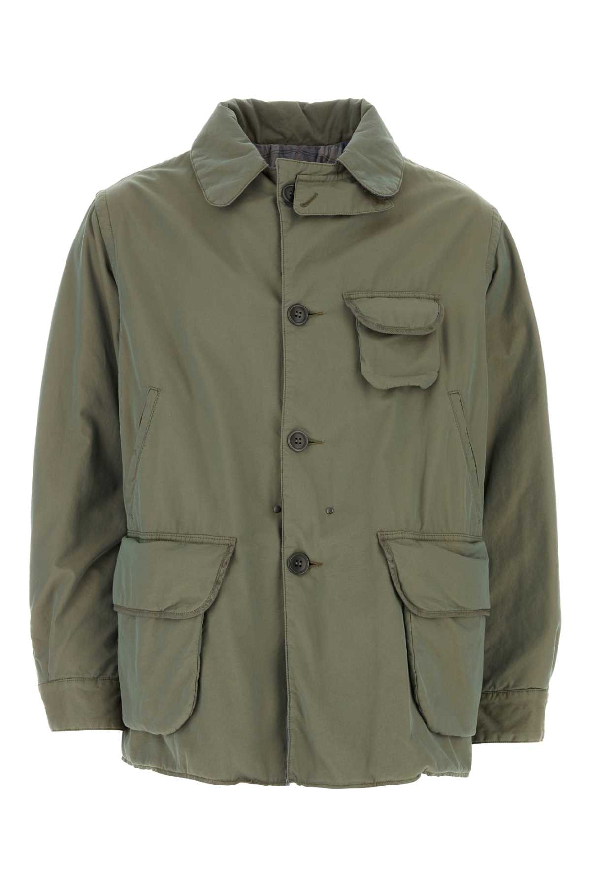 Shop Maison Margiela Sage Green Cotton Padded Jacket In 702