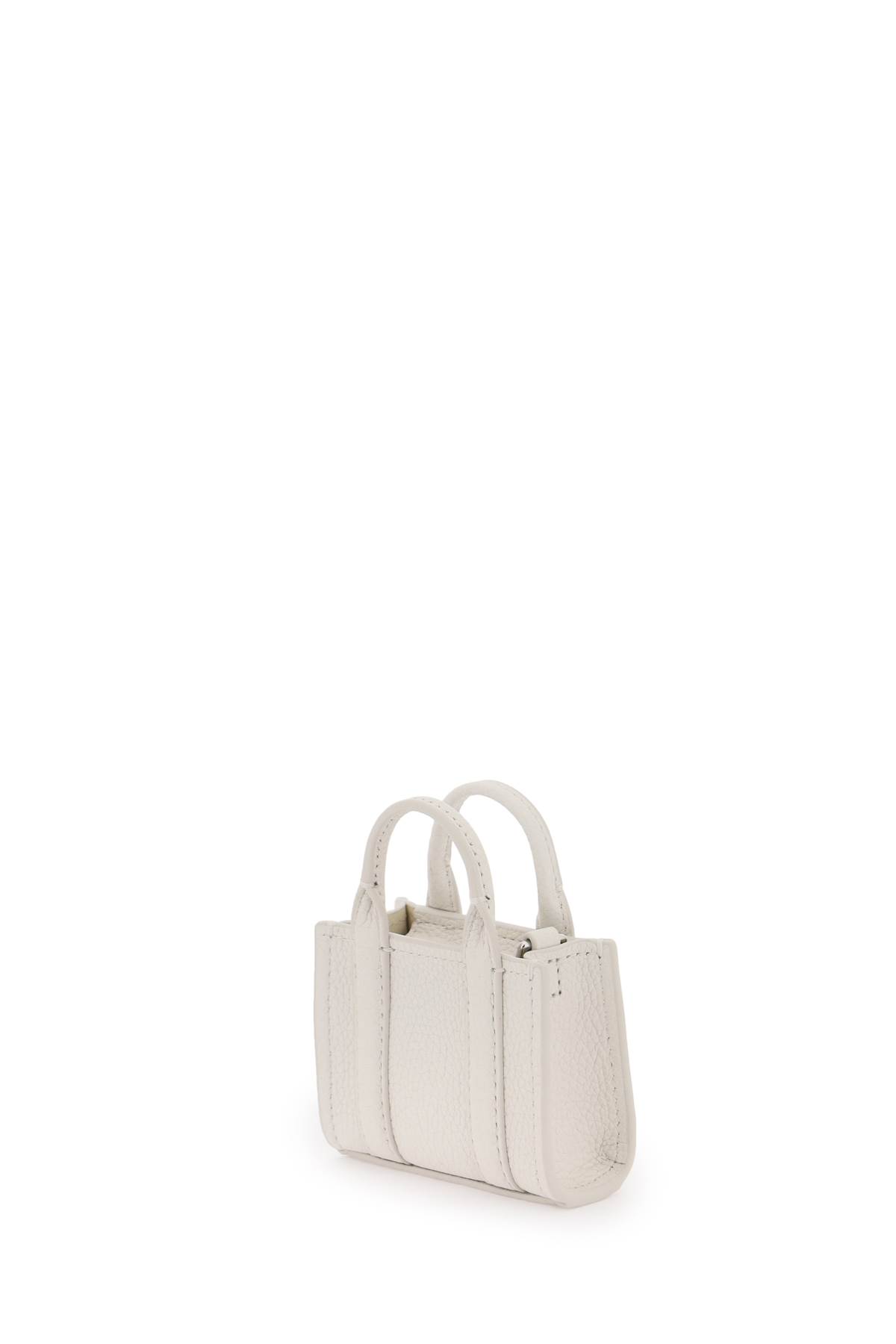 Marc Jacobs The Nano Tote Bag Charm In Cotton Silver (white)