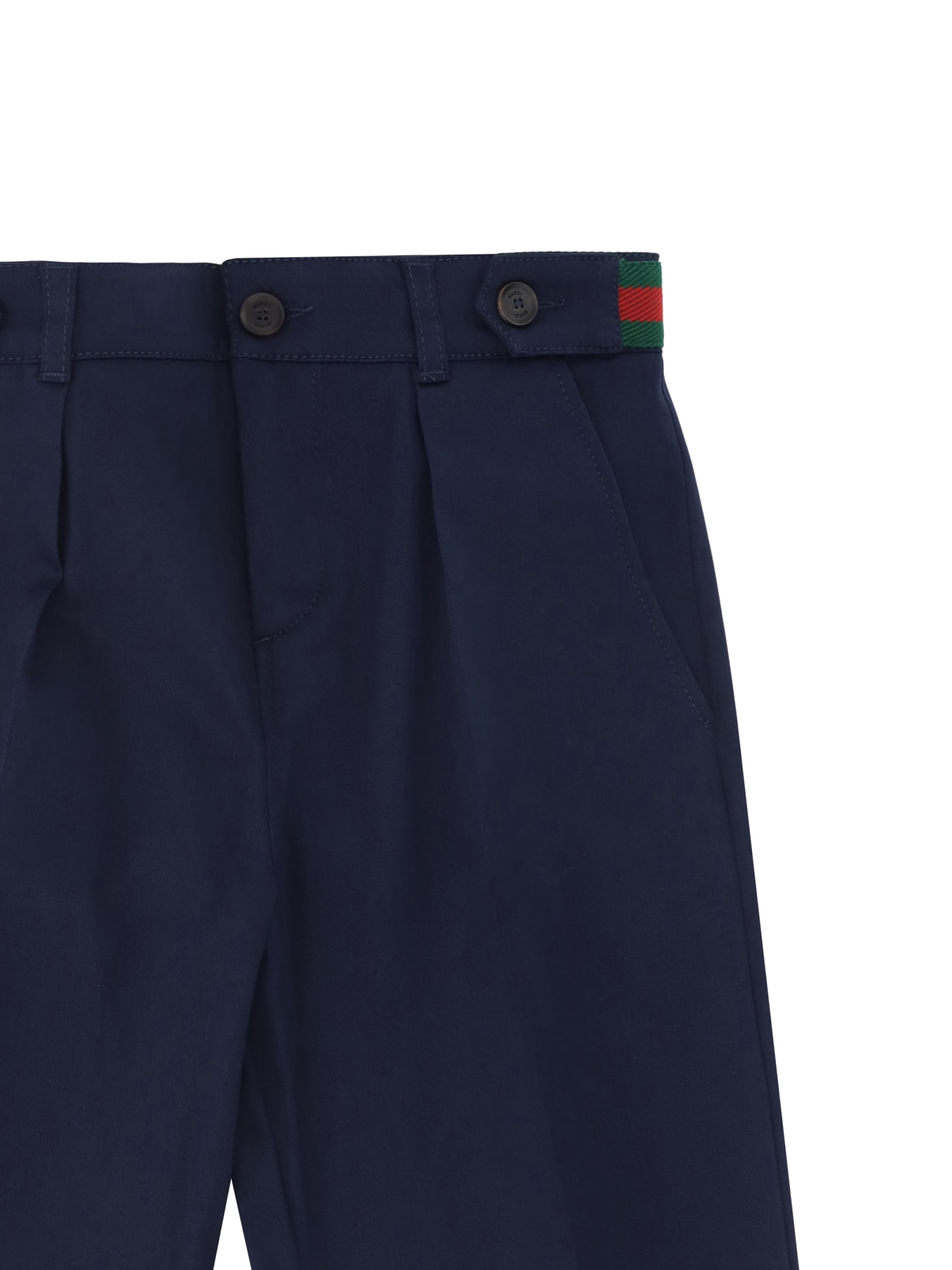 Shop Gucci Pants For Boy In Blue Japan