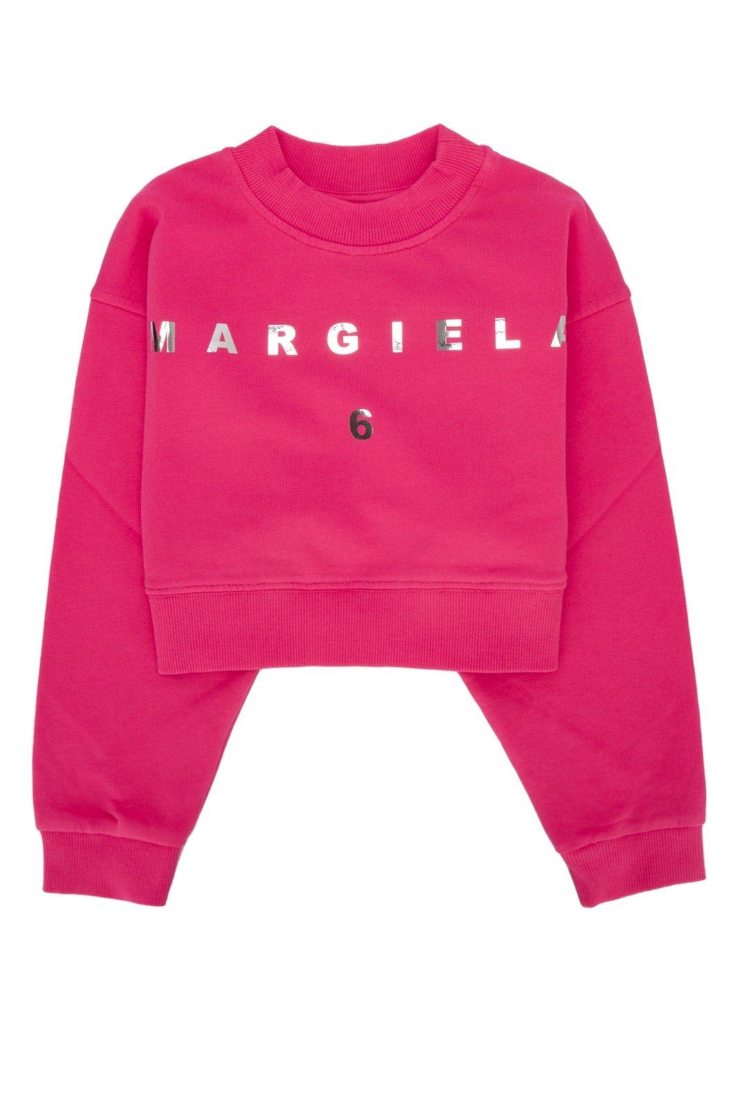 Shop Mm6 Maison Margiela Logo Printed Crewneck Sweatshirt