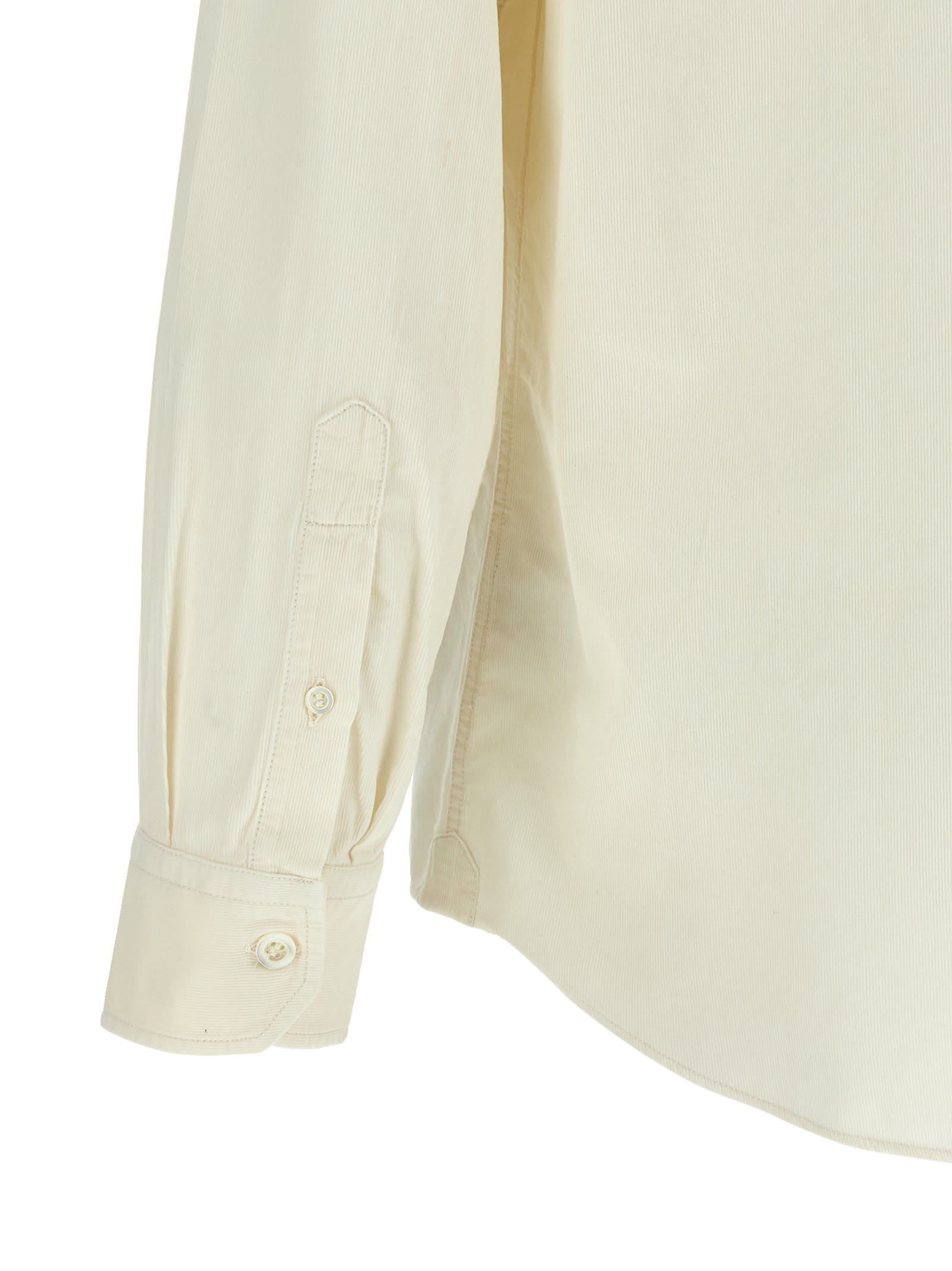 Brunello Cucinelli Long Sleeve Button-down Collar Shirt In White