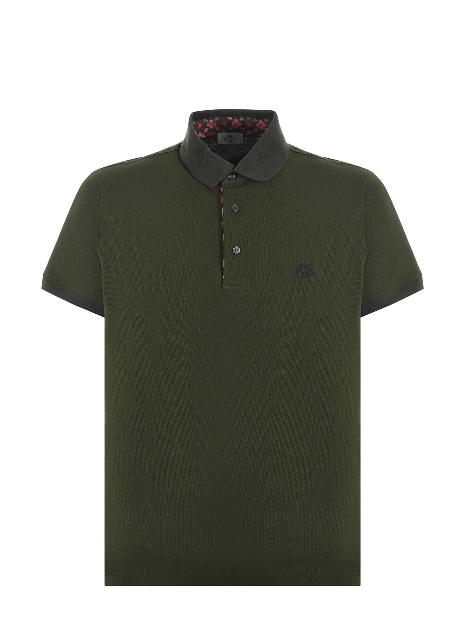 Shop Etro Polo Shirt In Verde Scuro