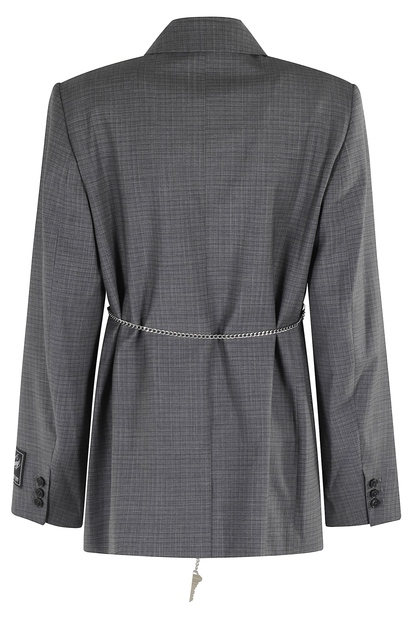 Alexander Wang Tailored Blazer With Chain Belt And Check Pattern In Gray